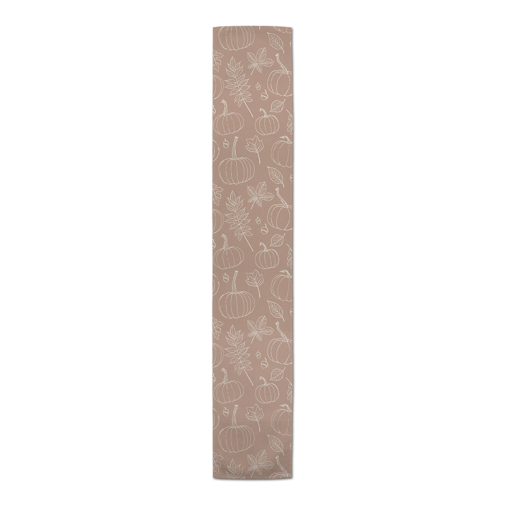 90" Dusty Rose Fall Pattern Cotton Twill Runner