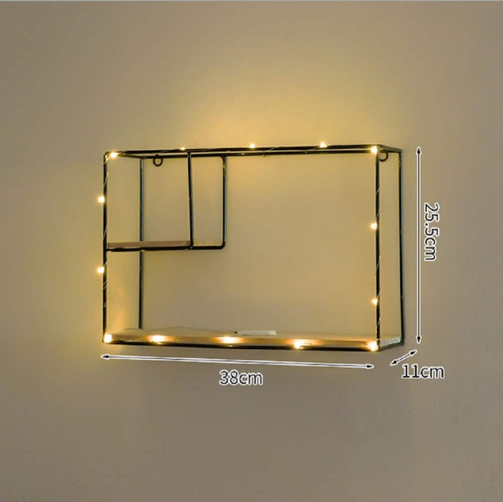 NEX™ Black Iron Rectangular Wall Hanging Basket Shelf