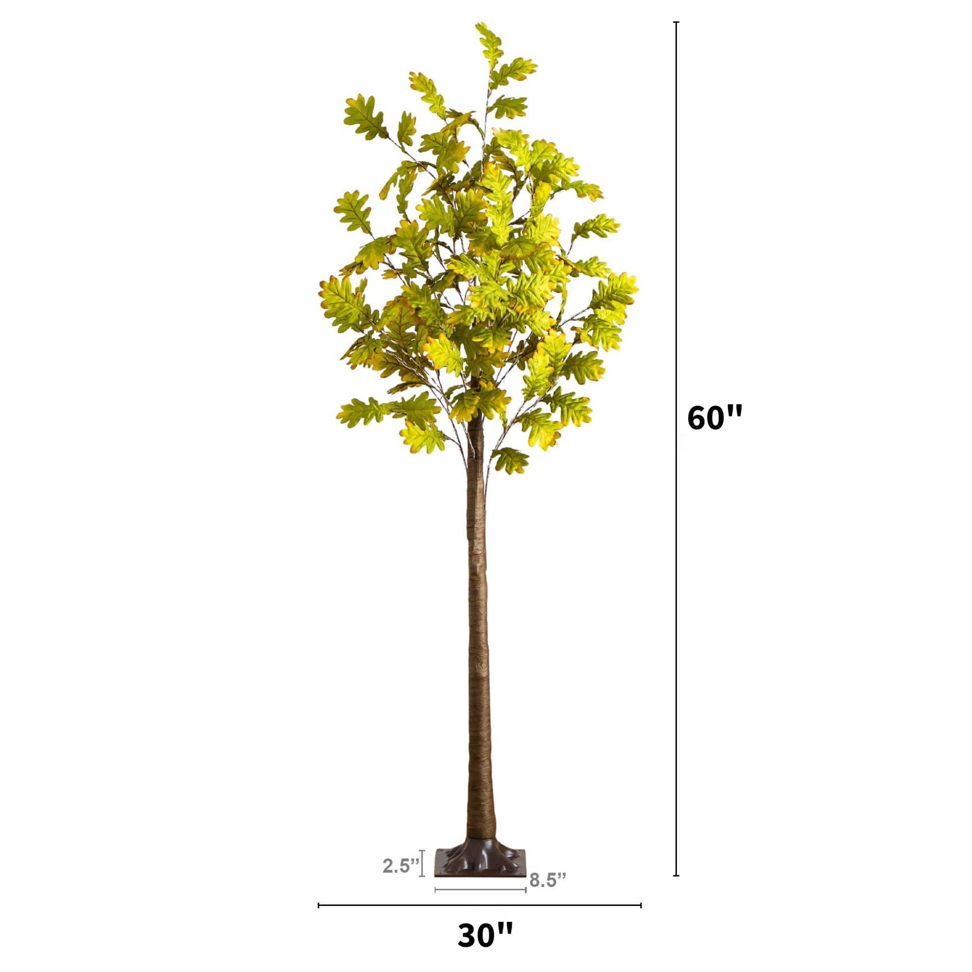5ft. Pre-Lit Green Autumn Oak Artificial Fall Tree with 200 Warm White LED Lights