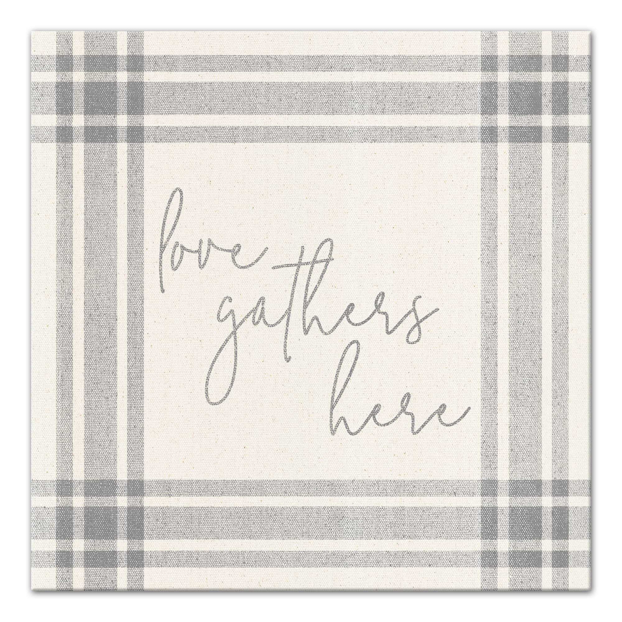 Love Gathers Here 16" x 16" Canvas Wall Art