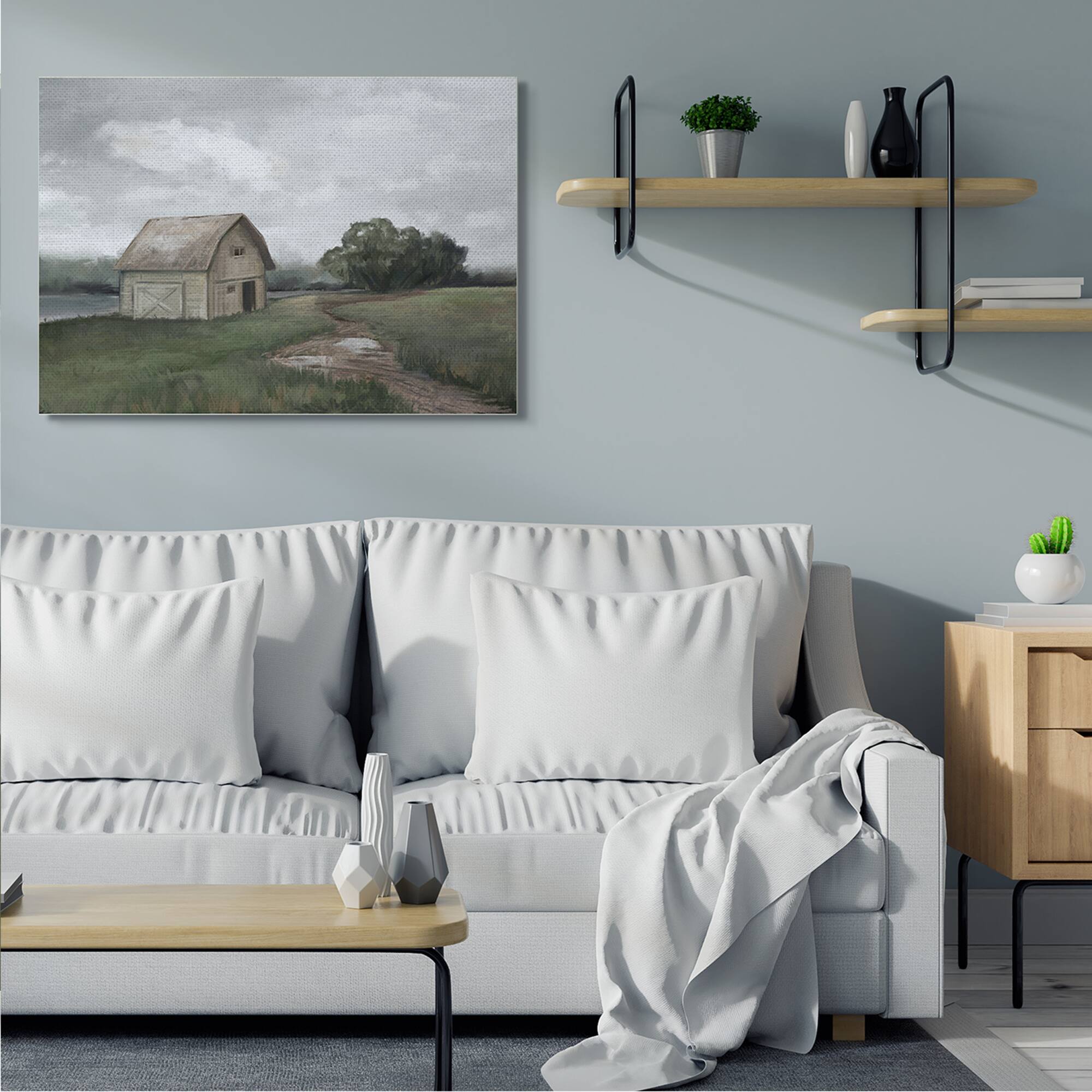 Stupell Industries Cloudy Barn Wall Art