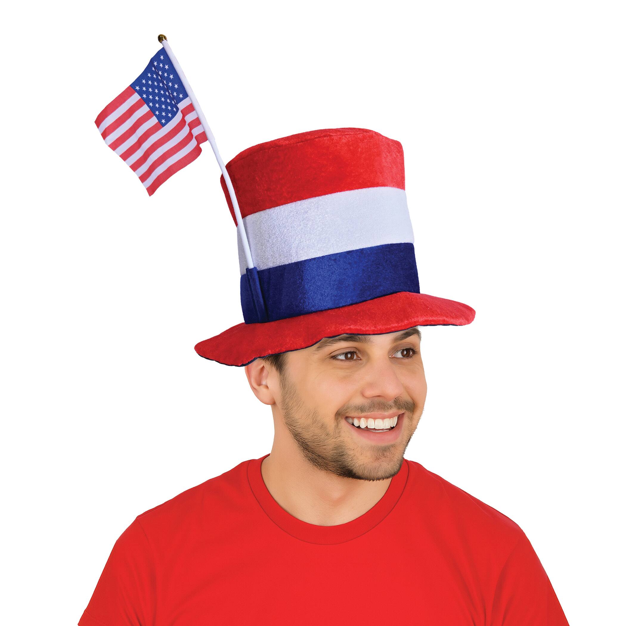 Beistle Patriotic Top Plush Hat with American Flag