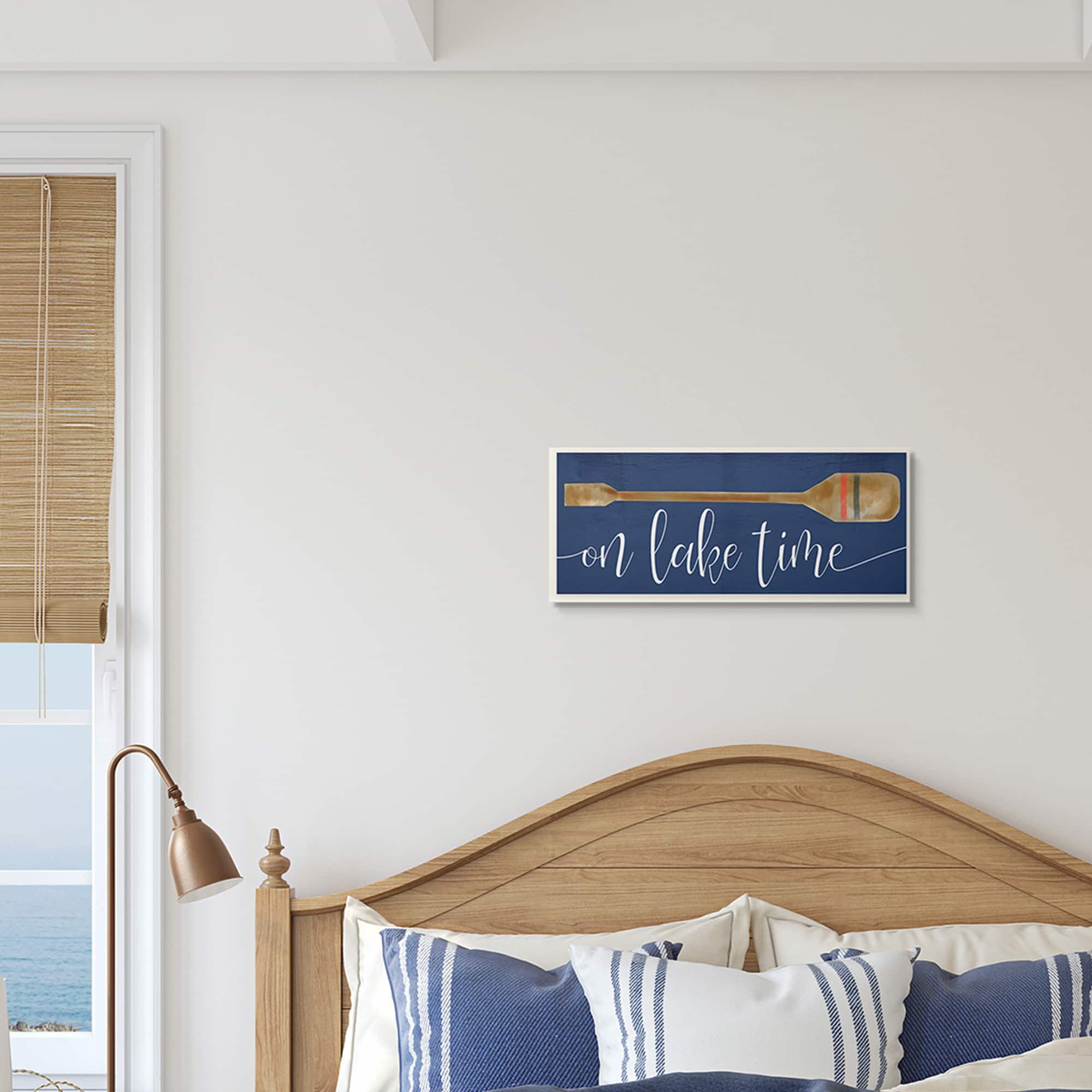 Stupell Industries Blue On Lake Time Wooden Wall Plaque