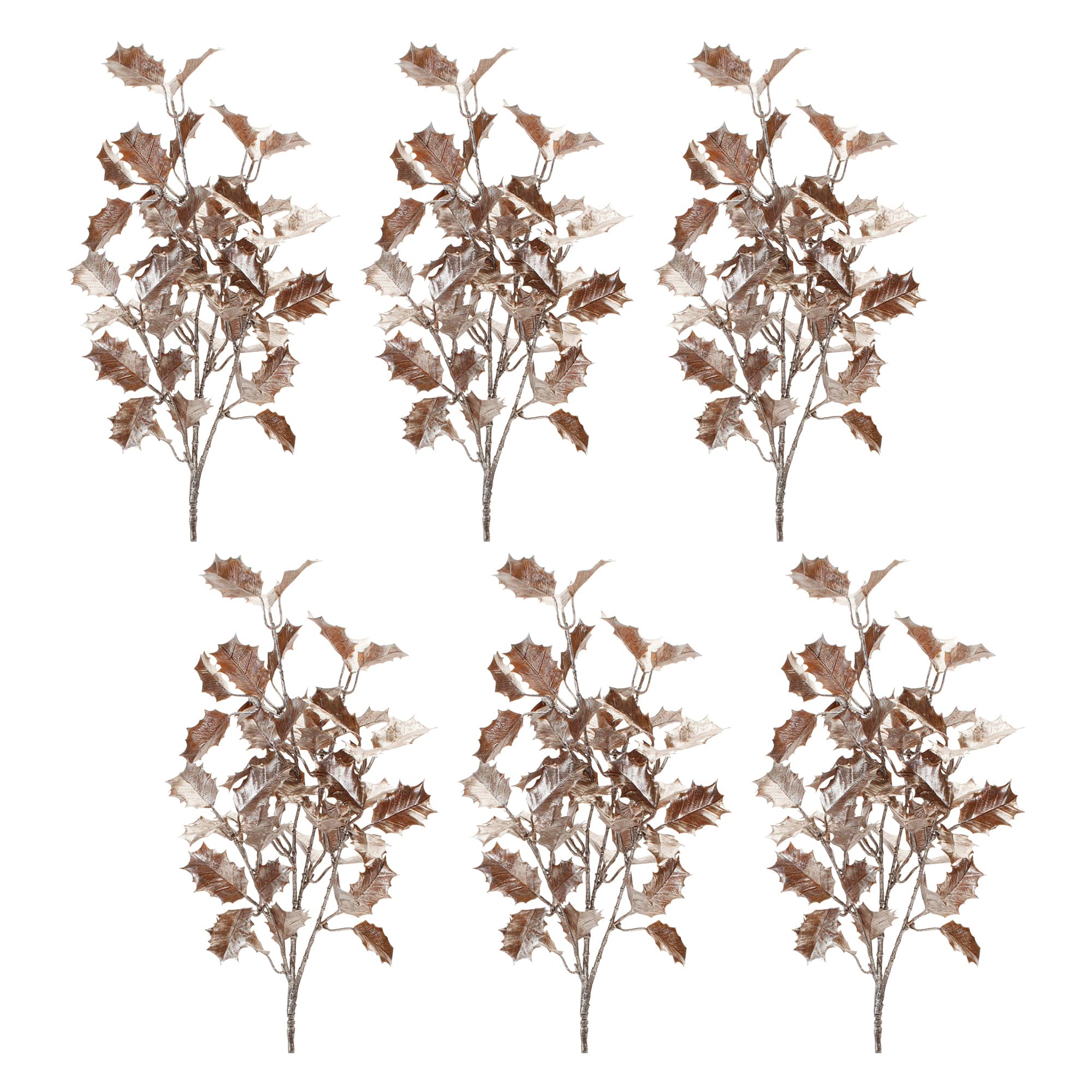 24" Metallic Holly Leaf Spray, 6ct.