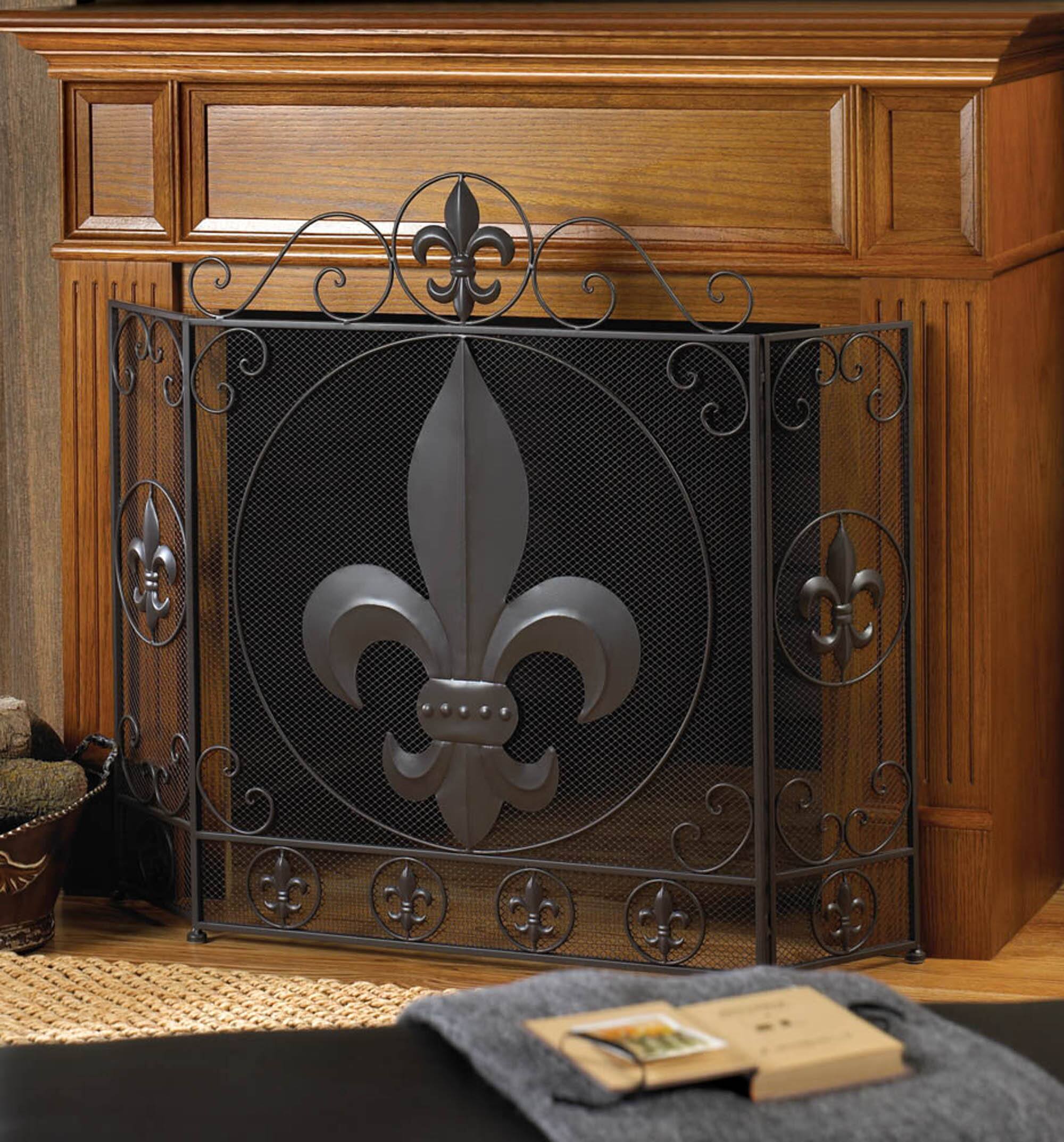 26" x 33" Fleur-de-Lis Fireplace Screen