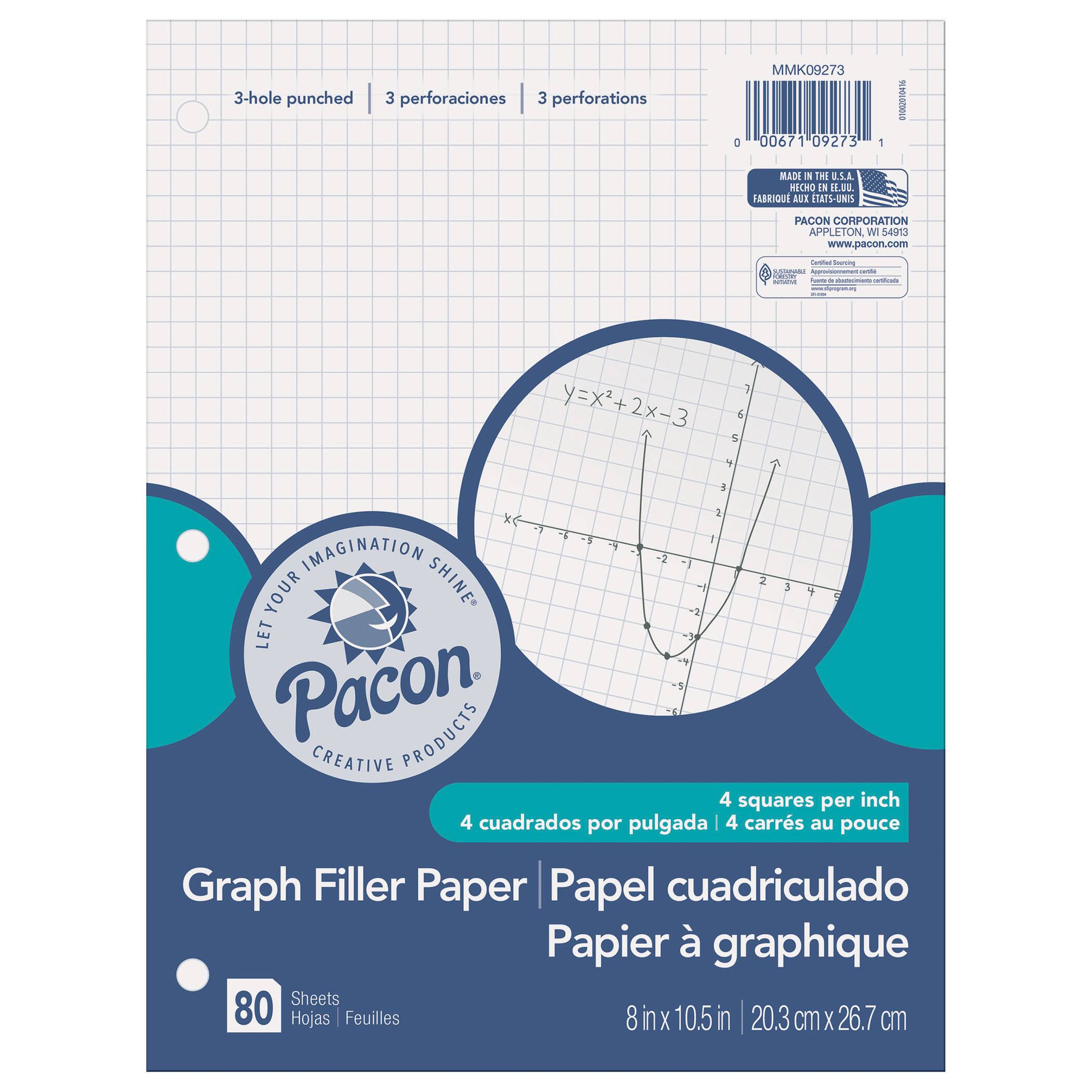 Pacon® 8" x 10.5" Graphing Paper, 6 Packs of 80 Sheets