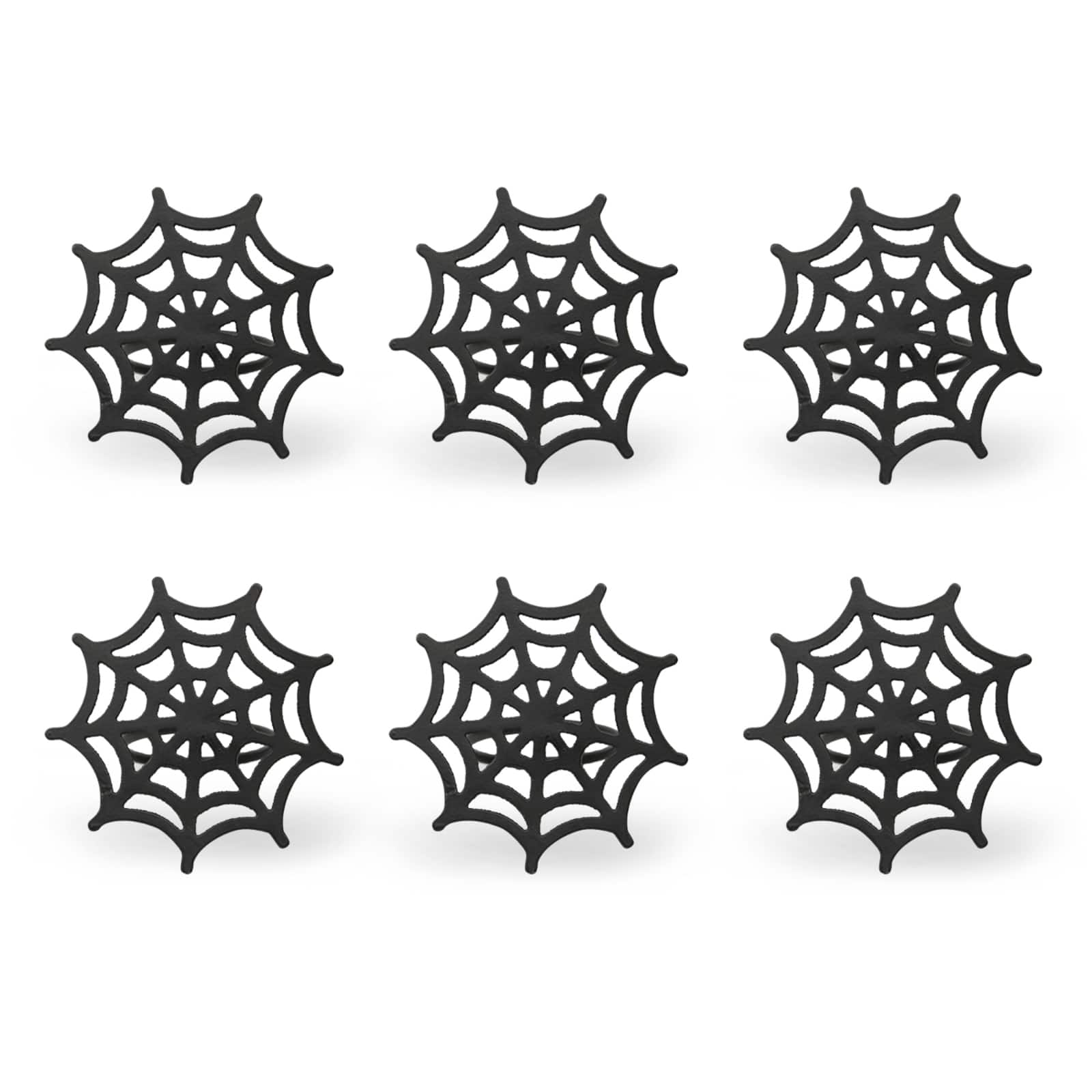 Black Spider Web Napkin Ring Set, 6ct.