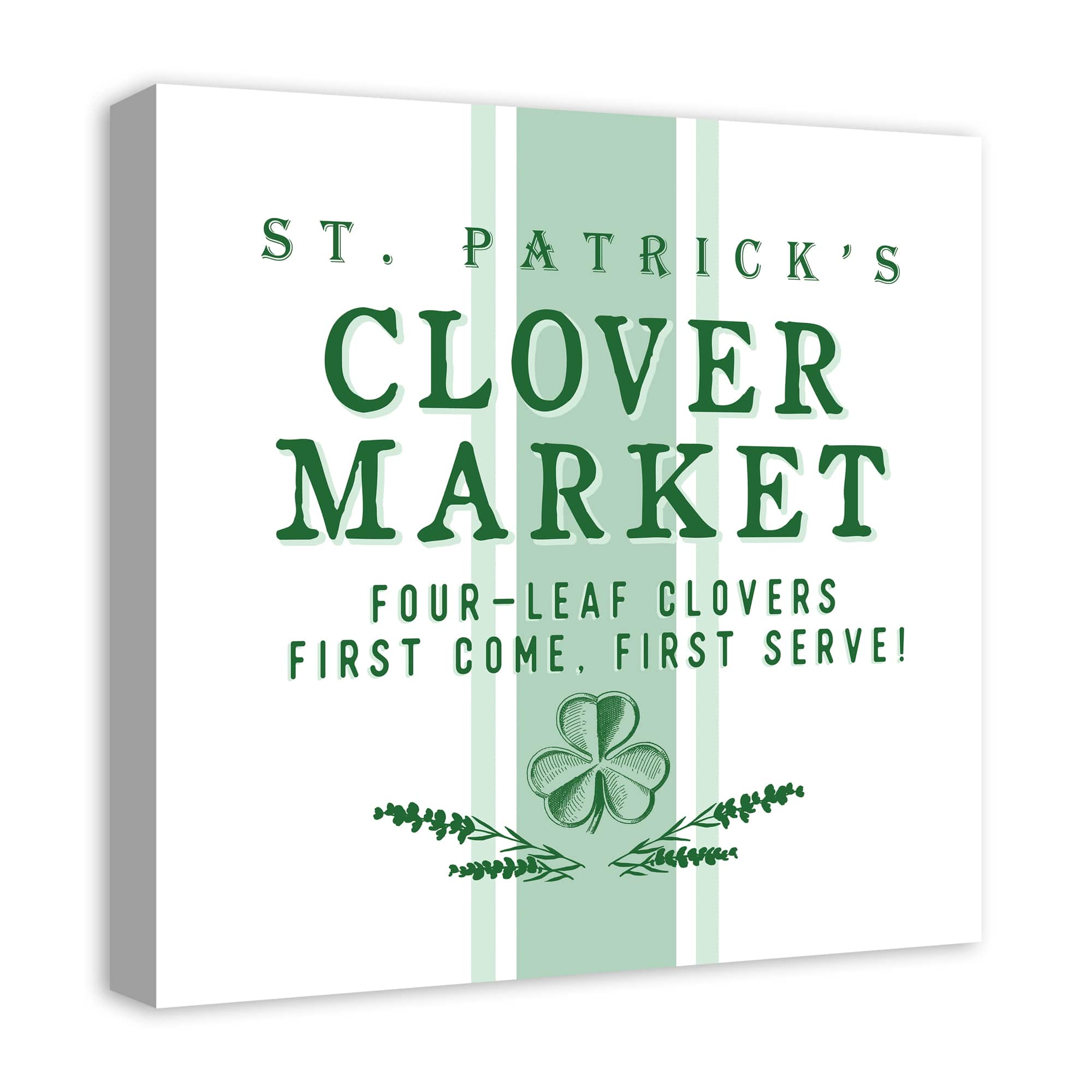 St. Patrick's Clover Market Canvas Wall Art