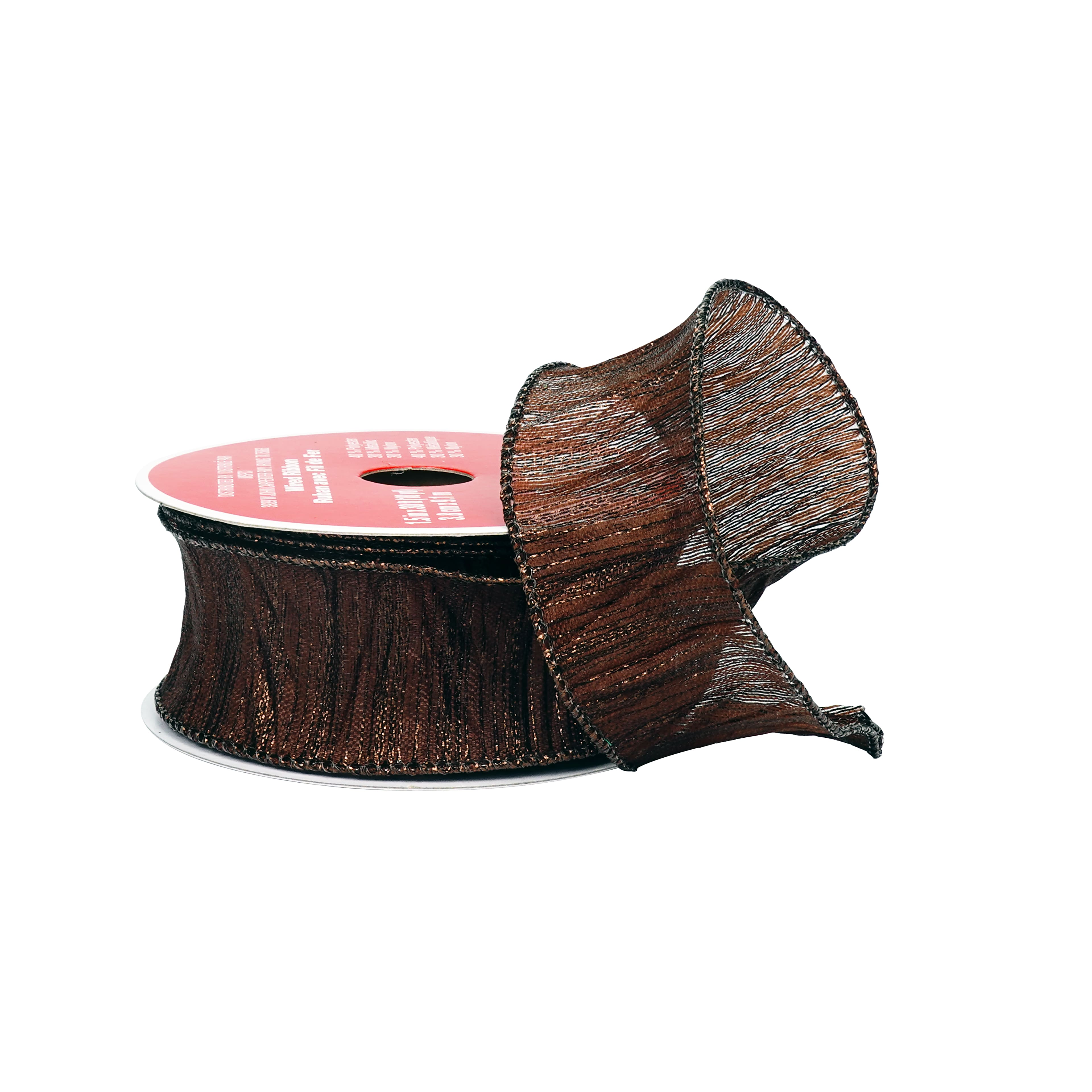1.5" x 10yd. Brown Wired Crinkle Ribbon by Celebrate It®