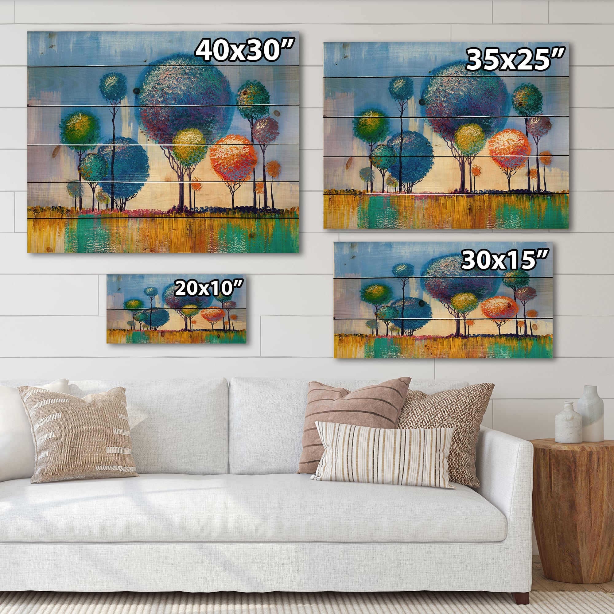 Designart - Colourful Trees Impressionist Landscape I
