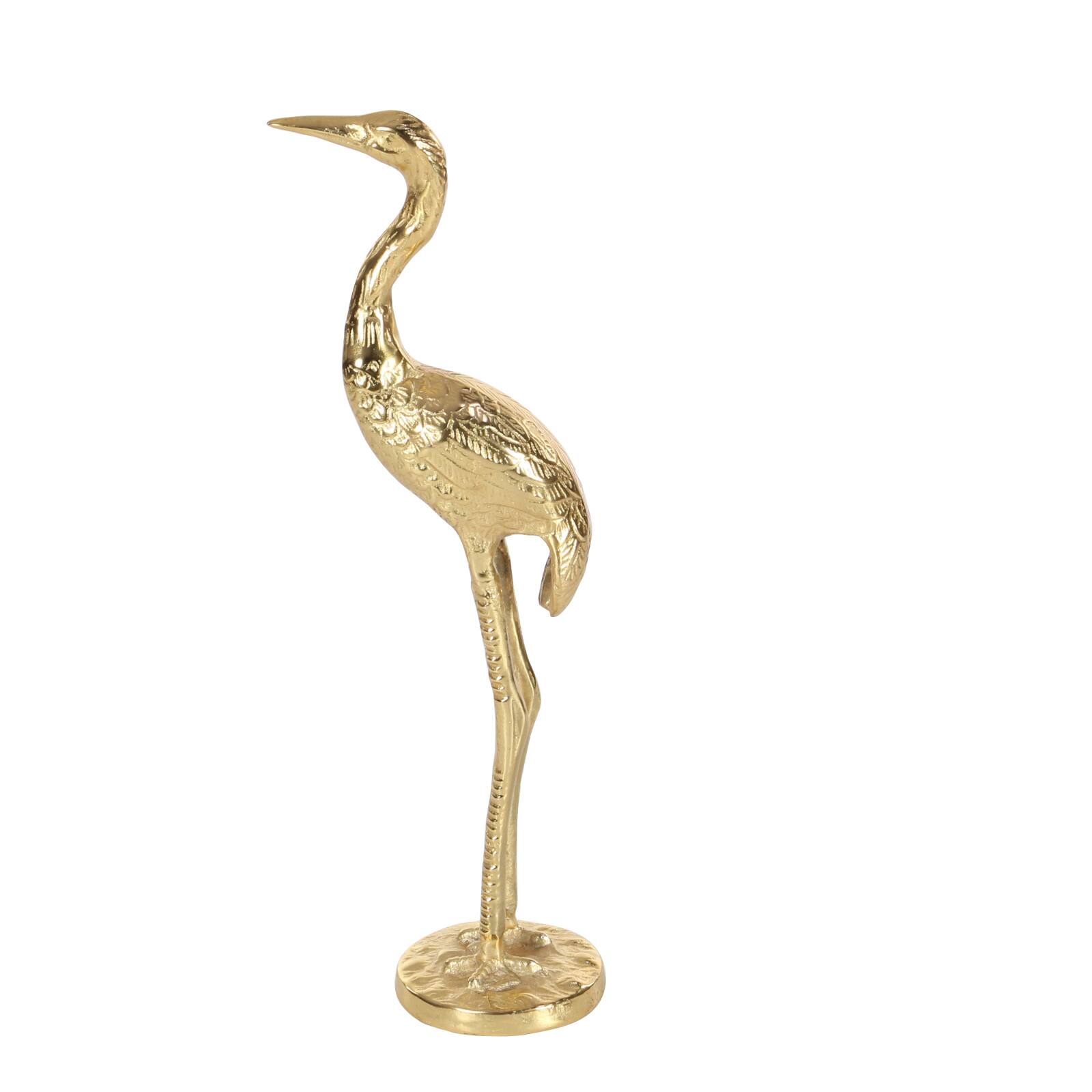 Gold Aluminum Crane Sculpture Set