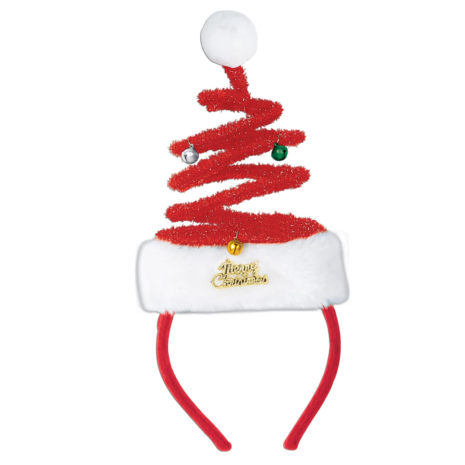 Beistle Adult Red & White Springy Santa Headband