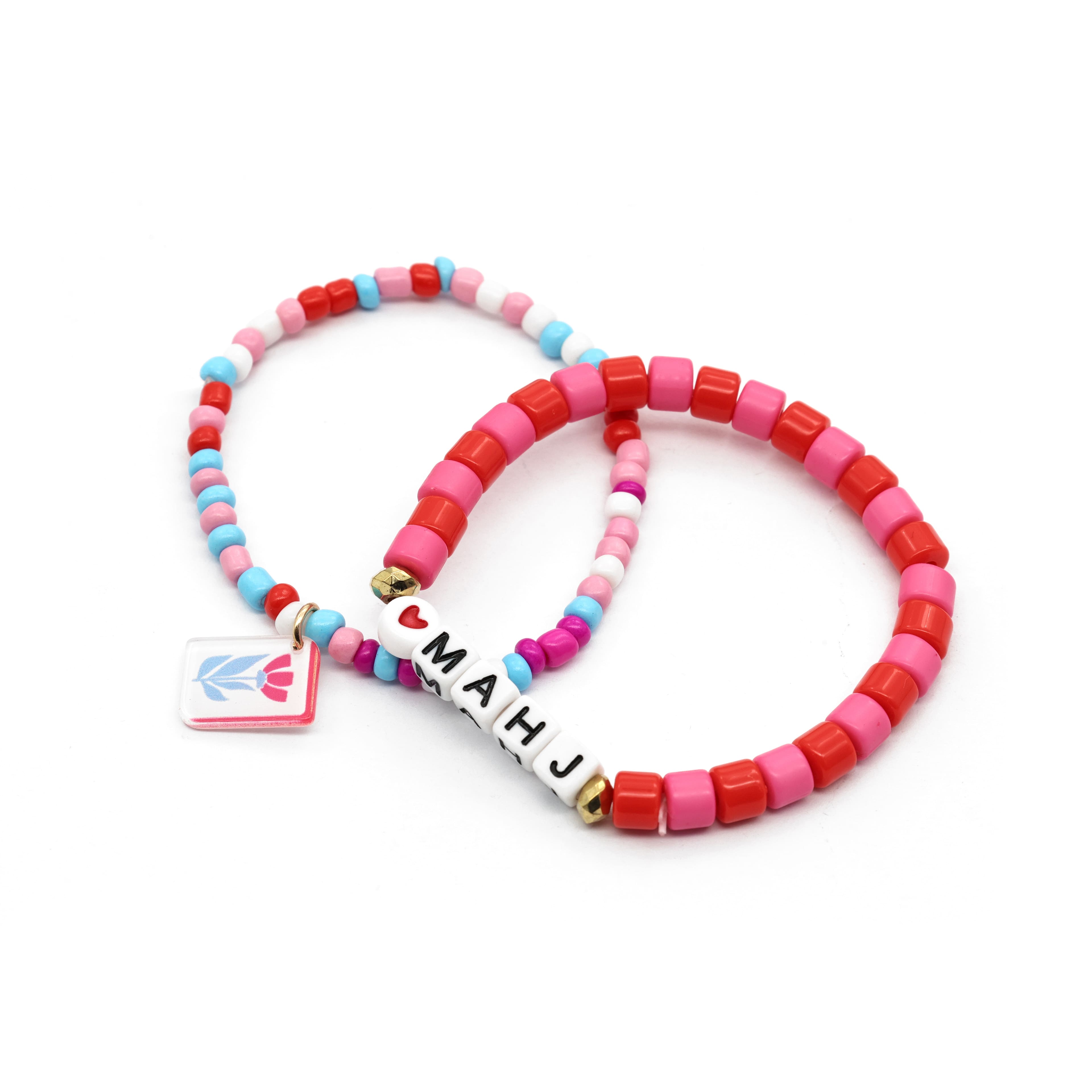 Mahjong Red Bracelet Set by Fab Finds