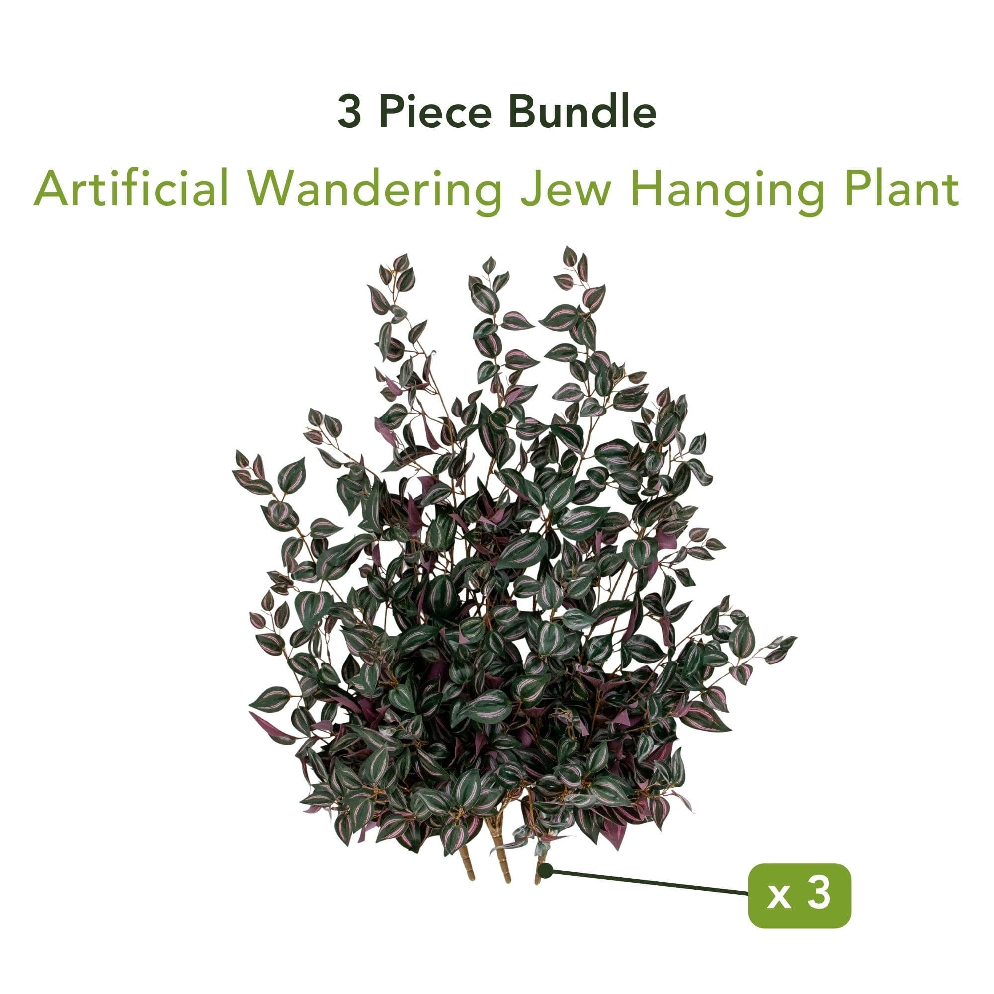 41" UV Resistant Artificial Wandering Jew Hanging Plant (Indoor/Outdoor)- Set of 3