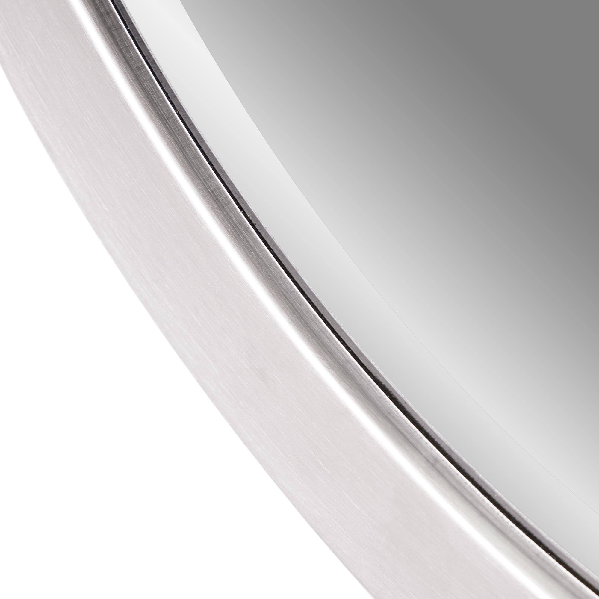 Classic Brushed Nickel Oval Metal Framed Beveled Vanity Wall Mirror - 23" x 29"