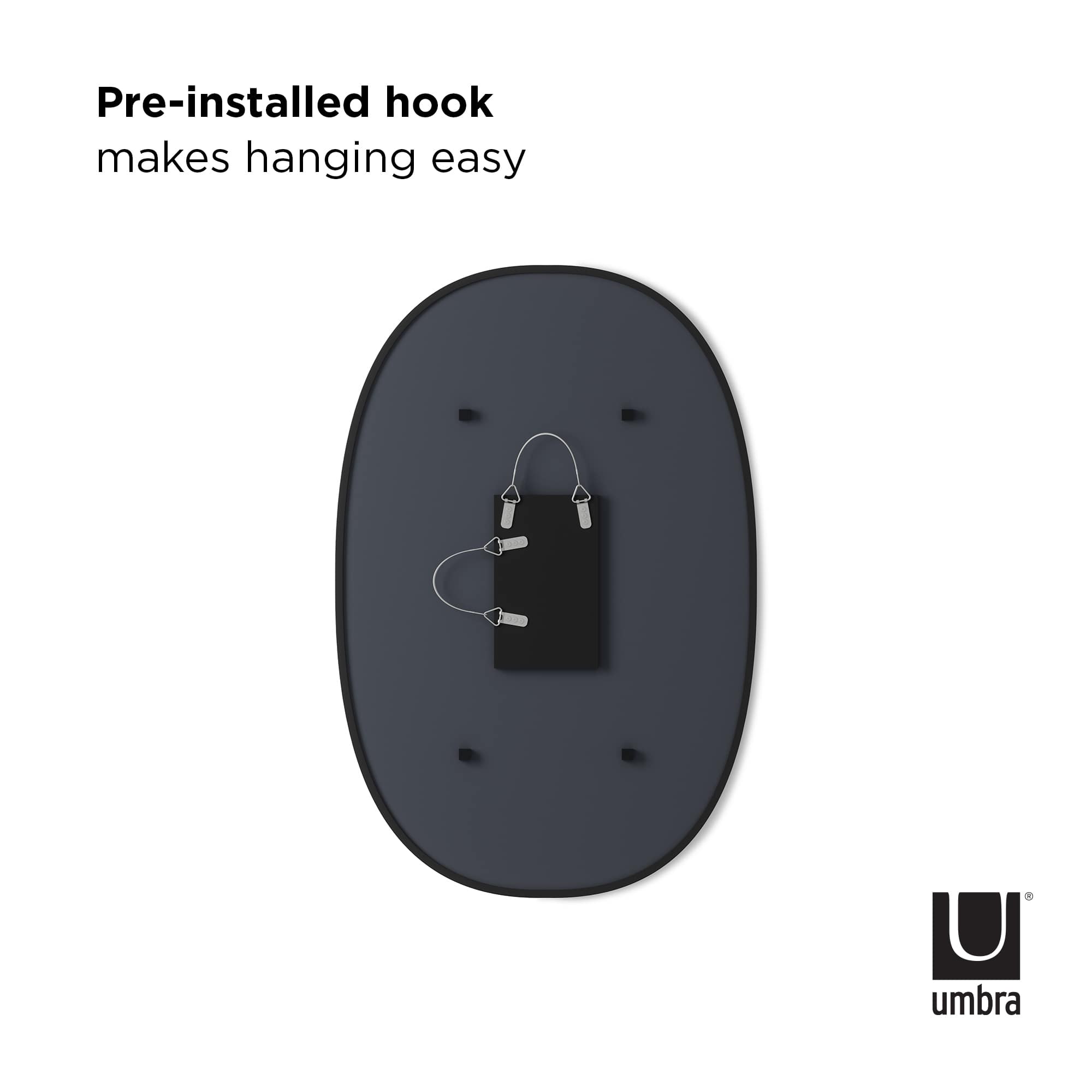Umbra 36" Black Hub Oval Wall Mirror