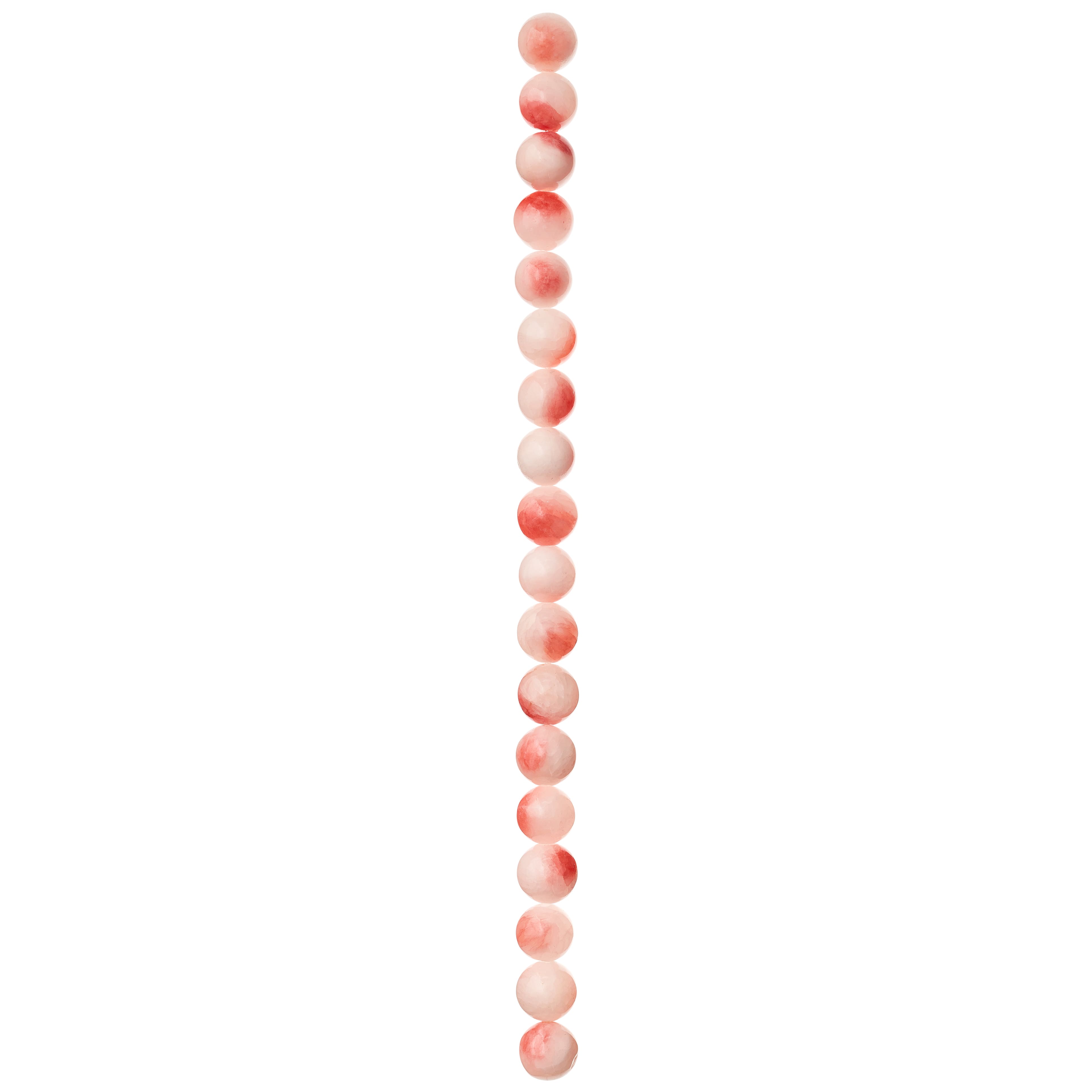 12 Pack:  Light Pink Round Stone Beads, 10mm by Bead Landing™