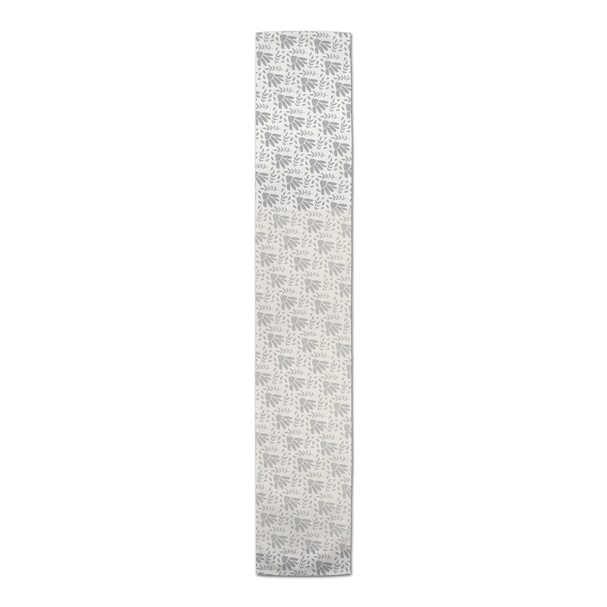 Gray Flowers Indoor/Outdoor Table Runner
