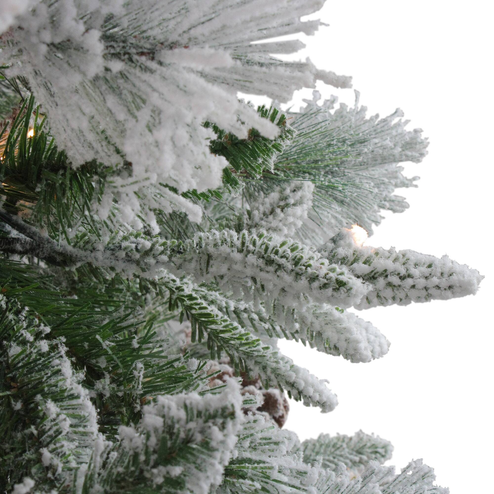 6.5ft. Pre-Lit Mixed Rose Mary Emerald Angel Pine Artificial Christmas Tree, Clear LED Lights