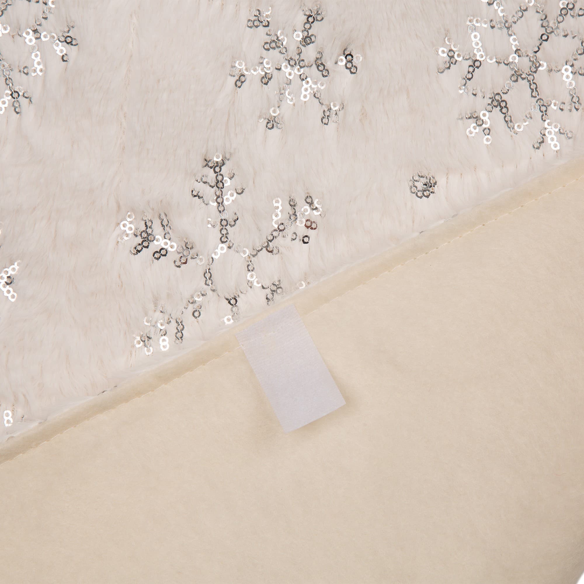 Glitzhome® White Plush with Snowflake Christmas Stocking & Tree Skirt Set