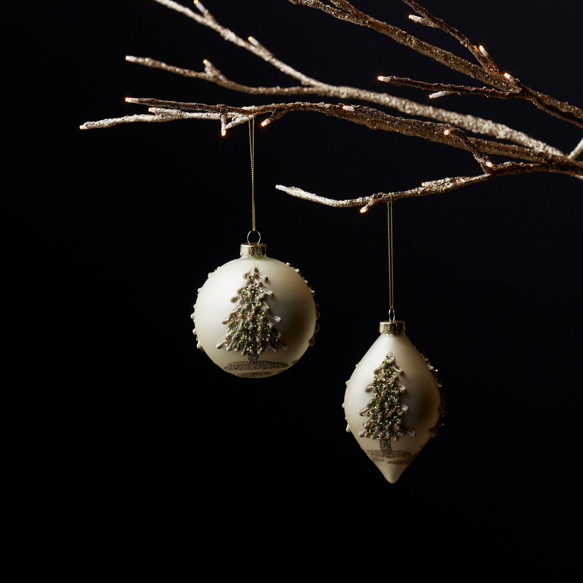 6ct. Christmas Tree Glass Ornaments