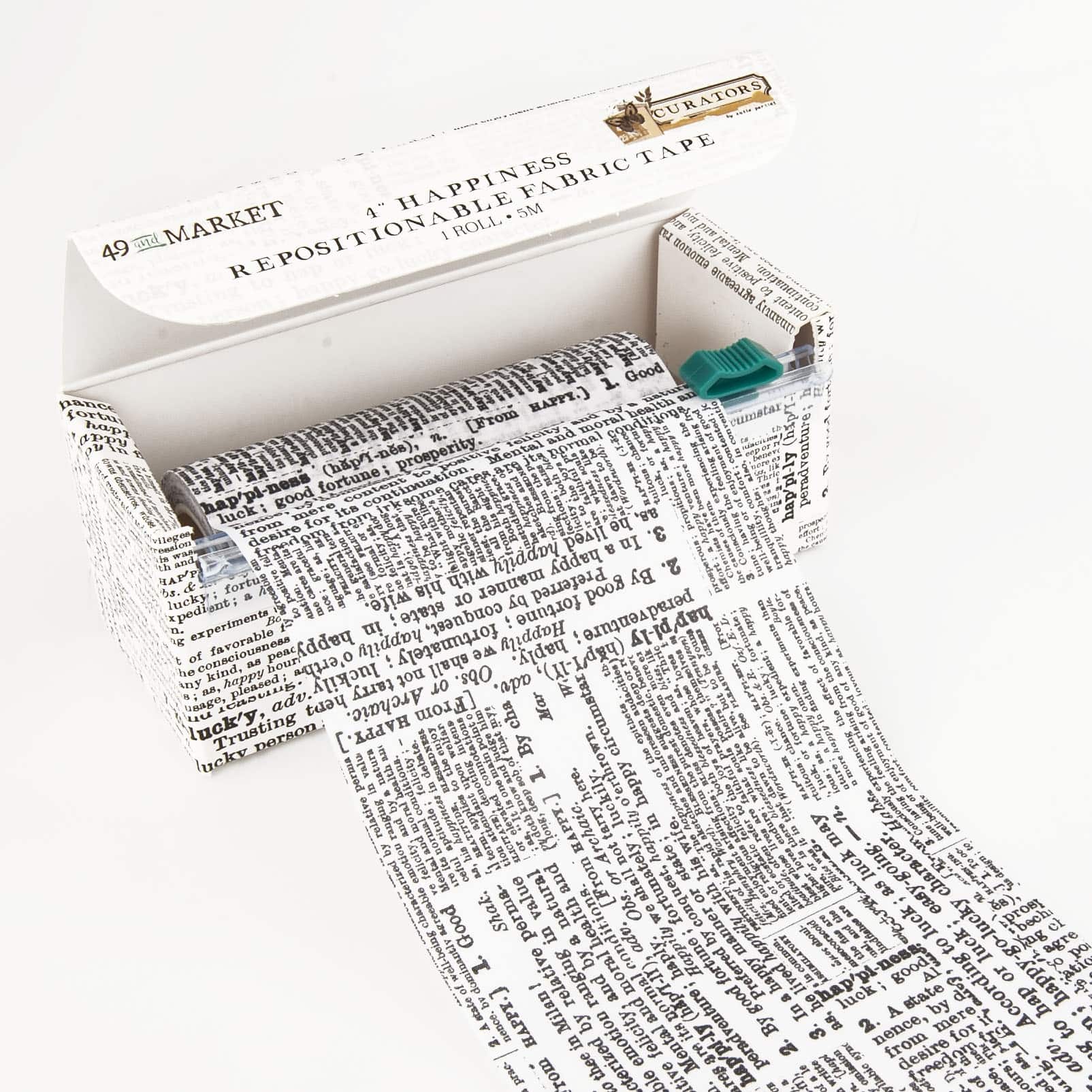 49 And Market Curators Essential 4'' Happiness Fabric Tape Roll, 16ft.