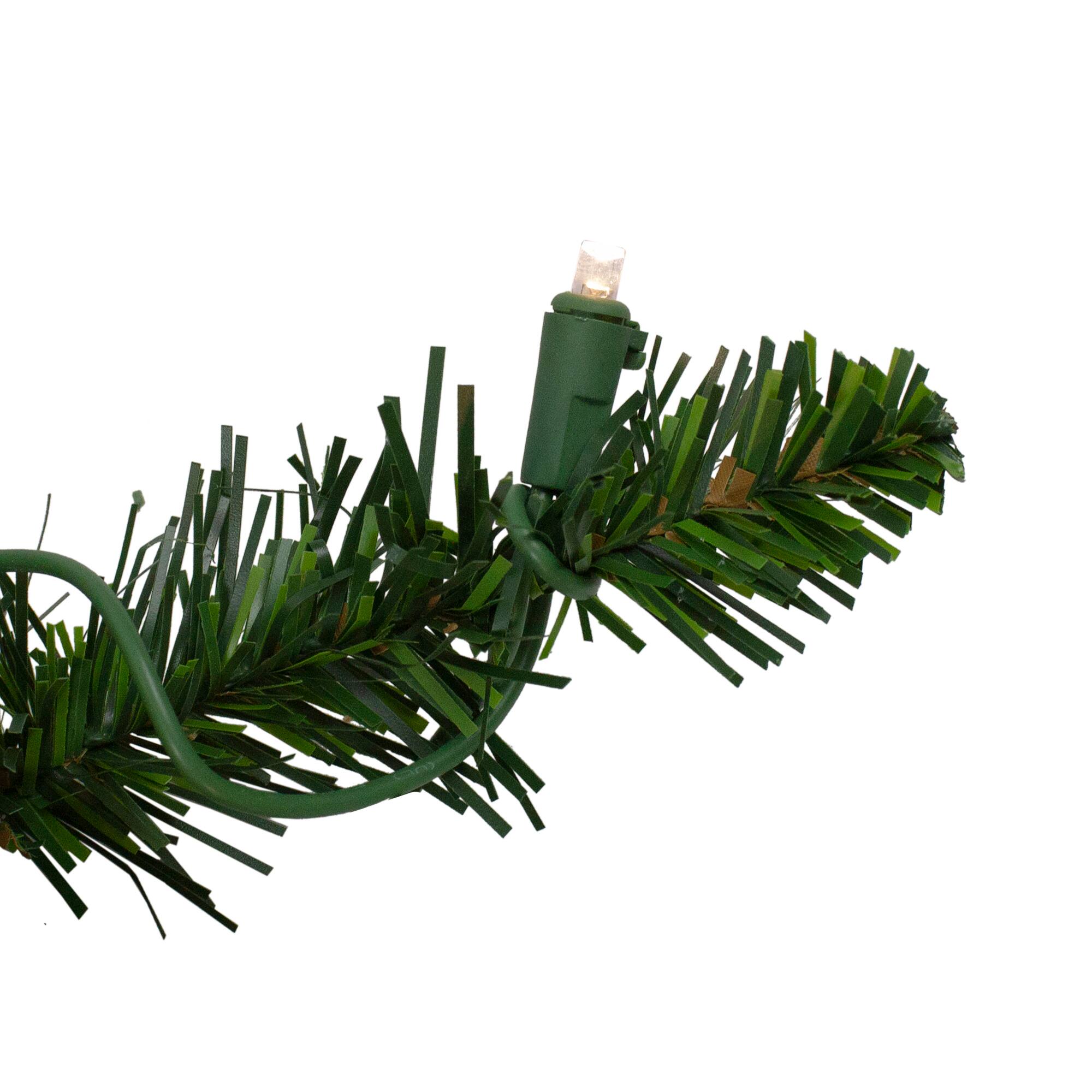 30" Pre-Lit Buffalo Fir Artificial Wreath, Warm White LED Lights