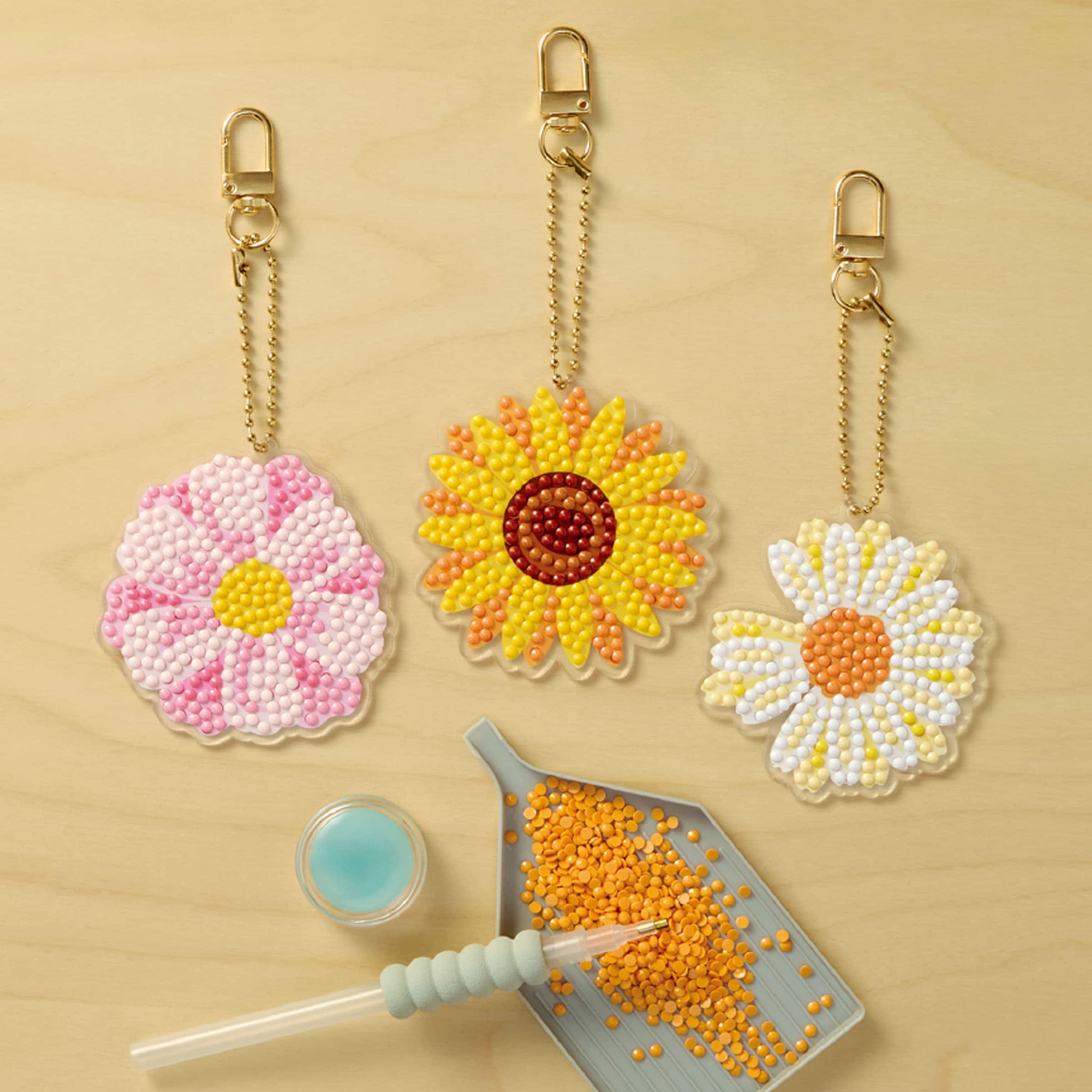 Flowers Diamond Art Keychain Kit by Make Market®