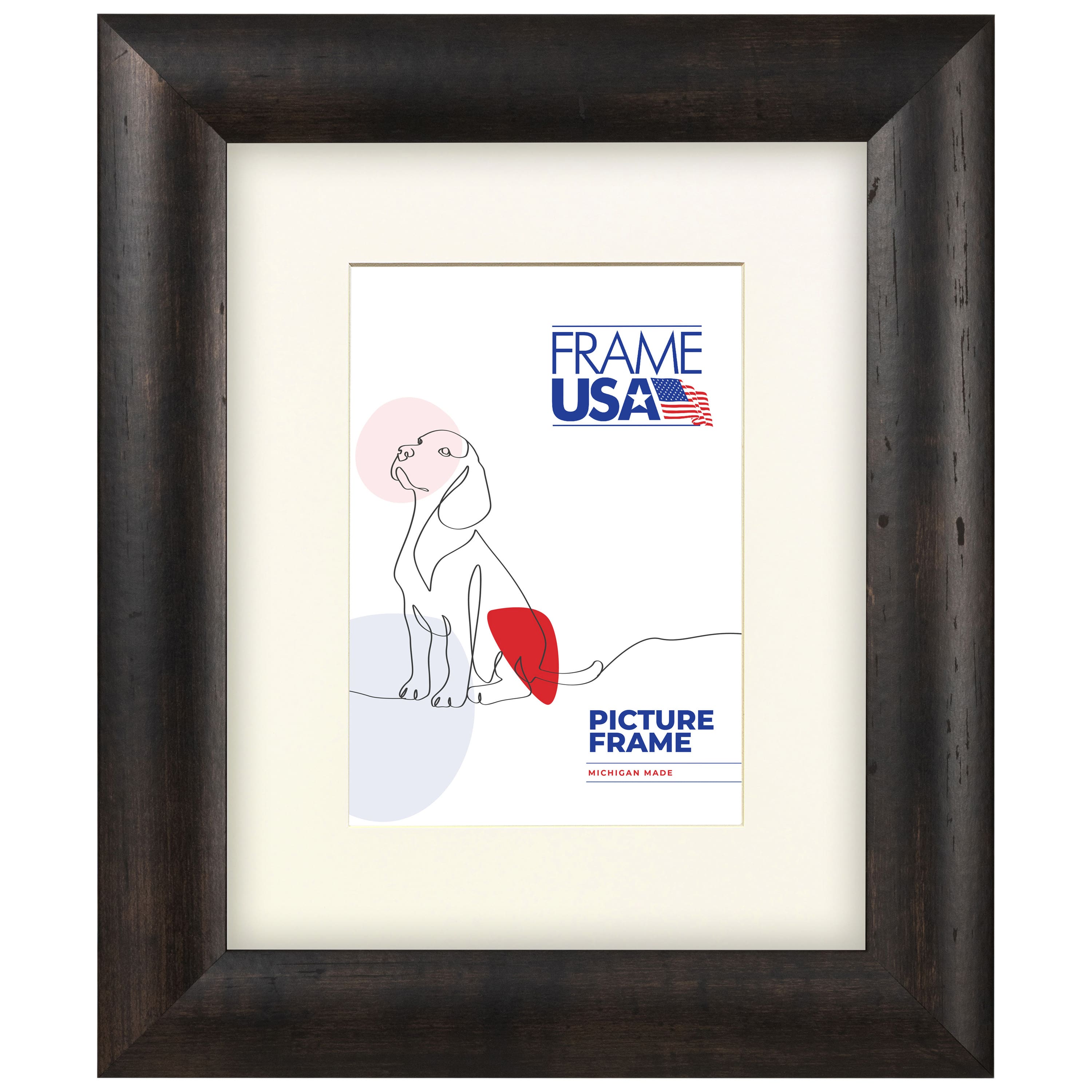 Frame USA Café Rounded Espresso Single Image Picture Frame with Mat