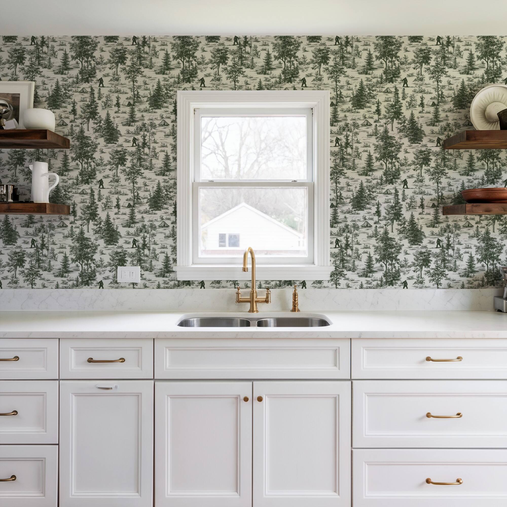Designs Direct Bigfoot Novelty Toile Peel & Stick Wallpaper