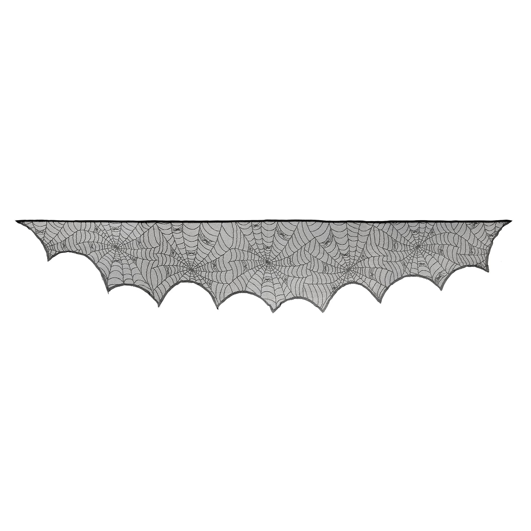 96" Black Spiderweb Lace Mantel Cover by Celebrate It™
