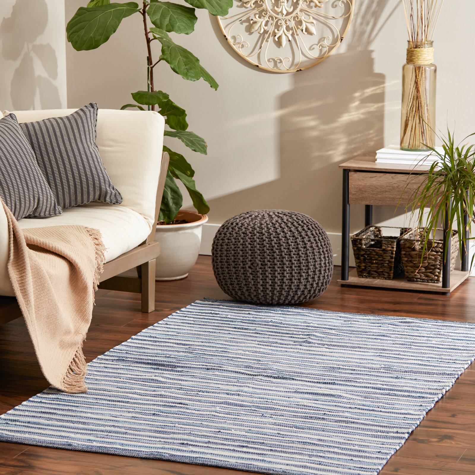 DII® Slim Stripe Cotton Chindi Rug, 4ft. x 6ft.