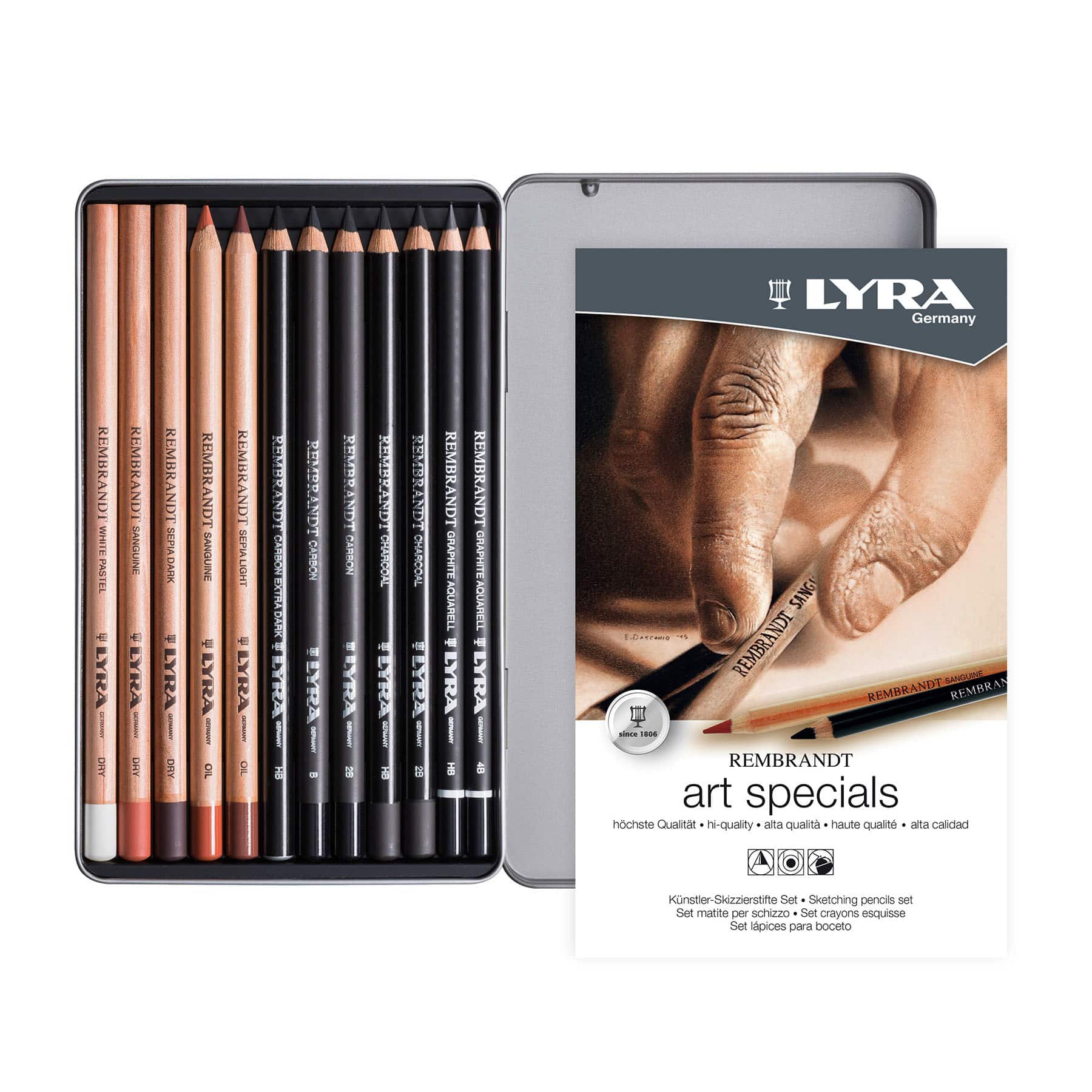 Lyra 5mm Rembrandt Art Special Sketching Pencils Tin Set