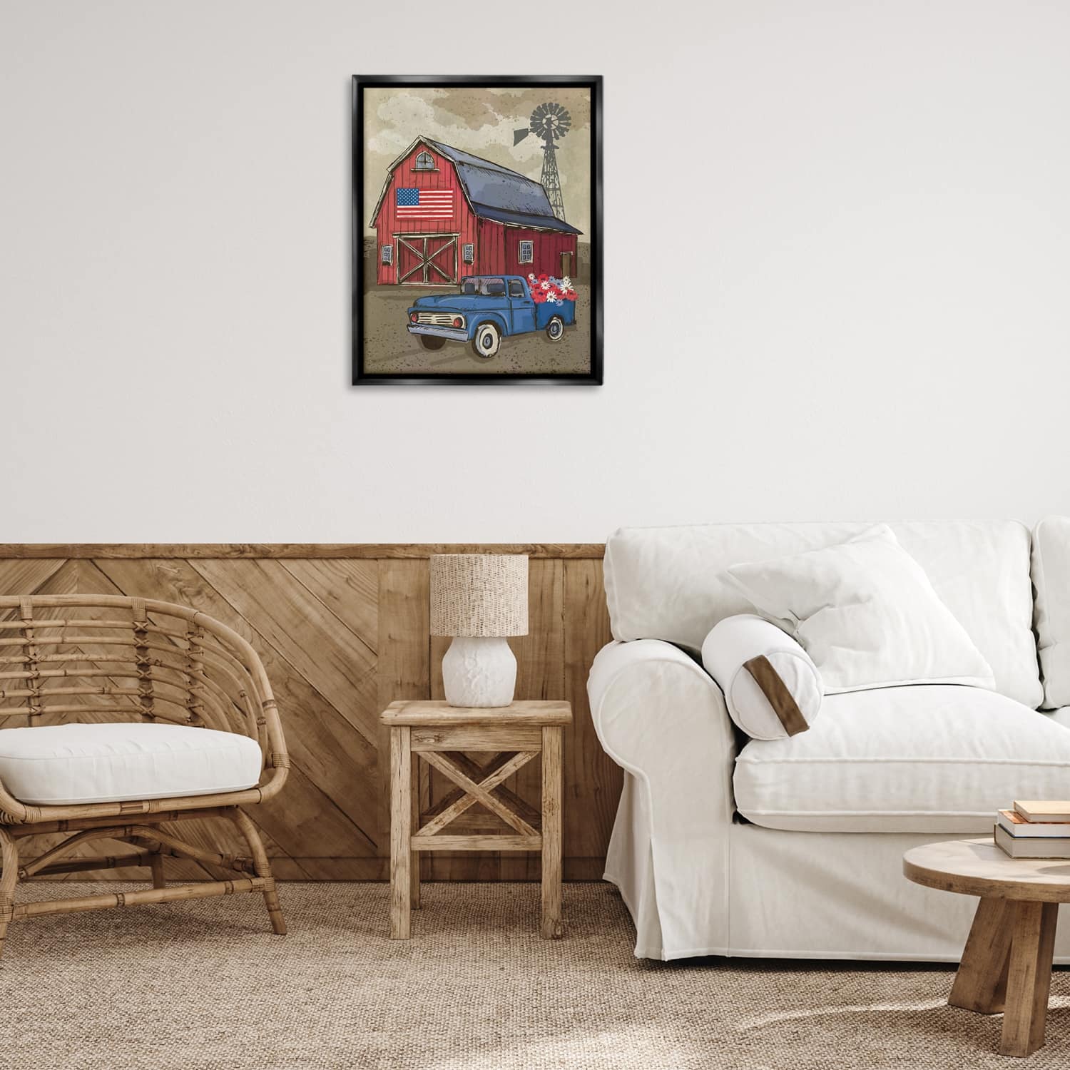 Stupell Industries Vintage Americana Barn Floater Framed Art