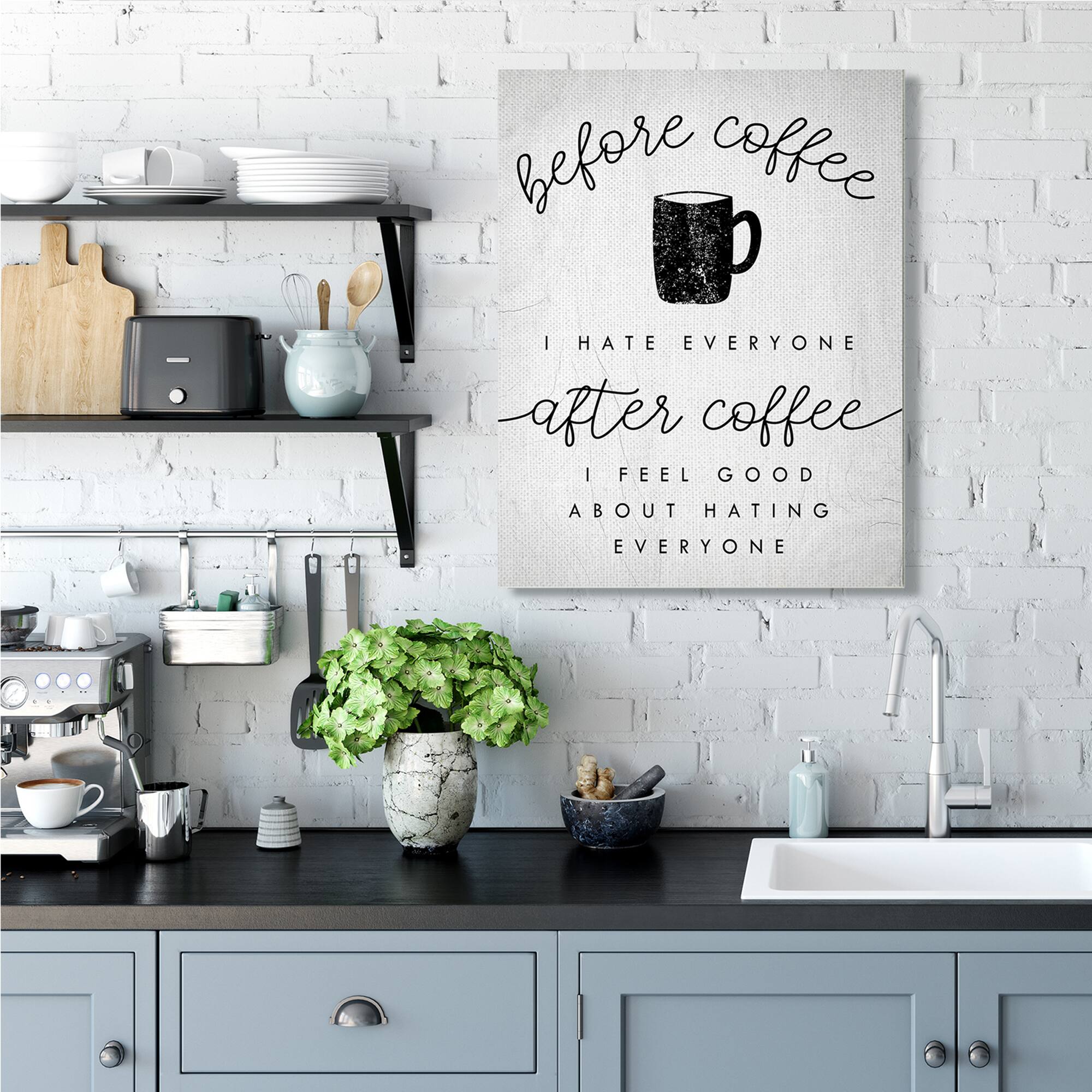 Stupell Industries Before Coffee After Coffee Wall Art