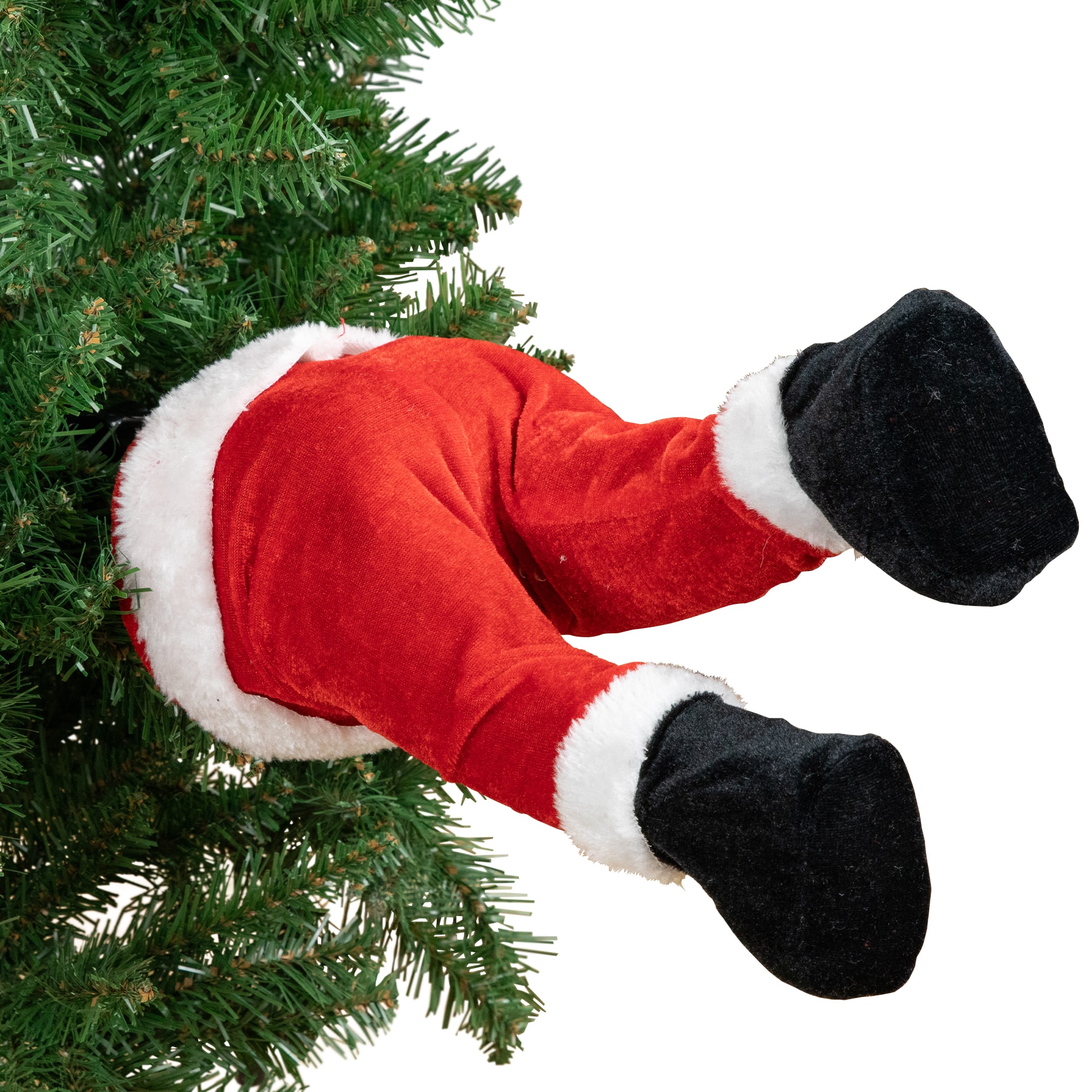 25.5" Animated & Musical Santa's Kicking Legs Christmas Decoration