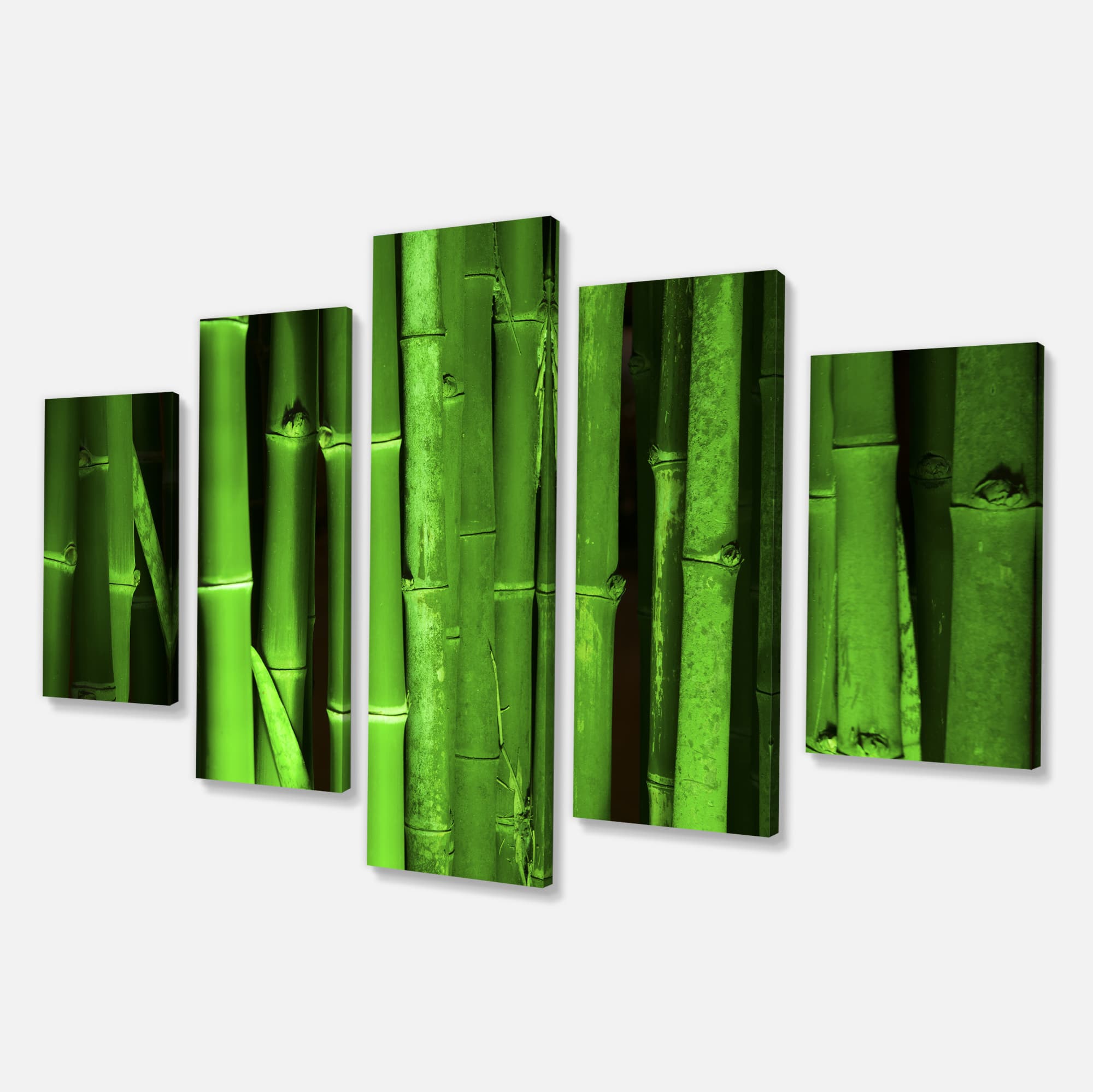Designart - Green Bamboo Forest - Large Floral Canvas Art Print