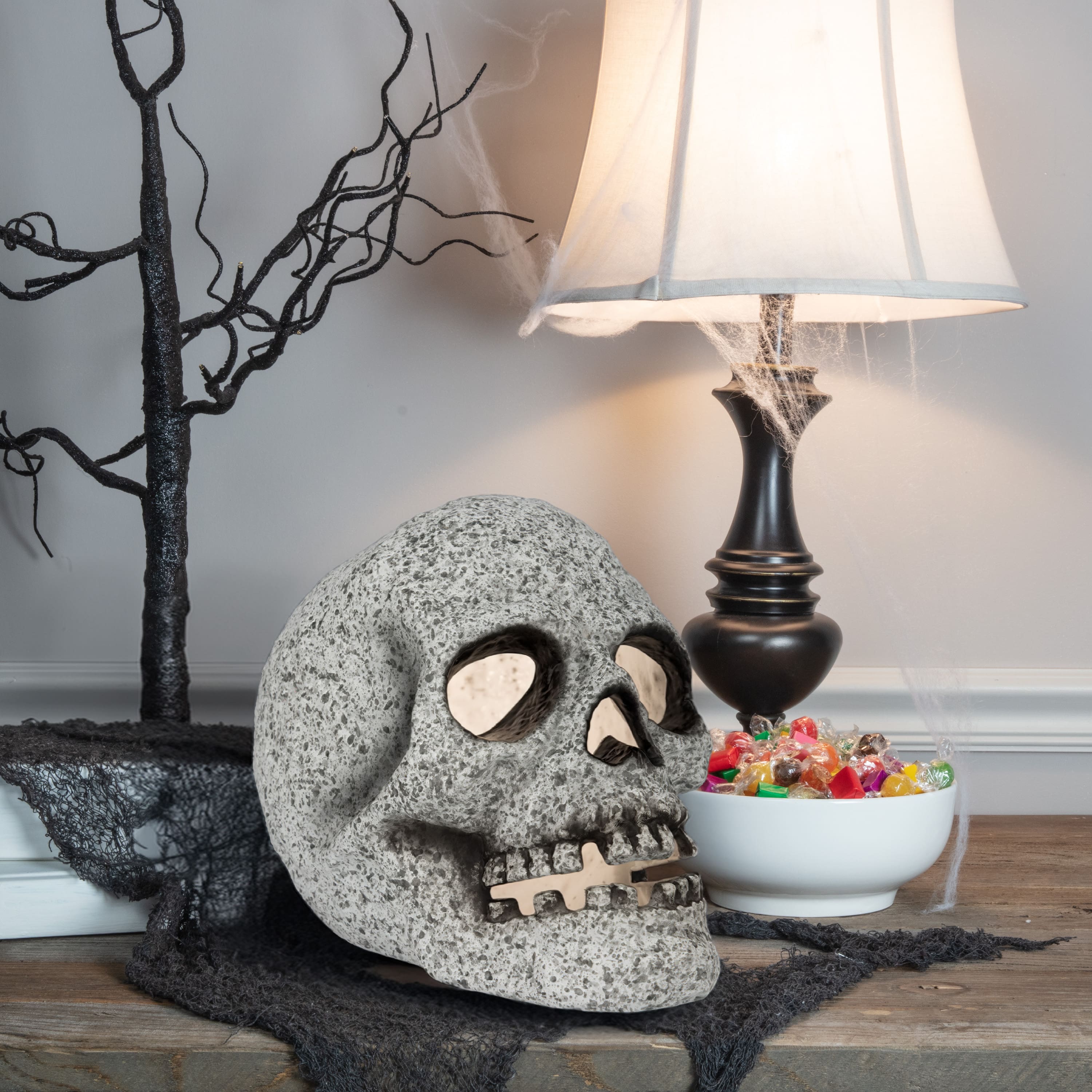 12.5" LED Lighted Stone Skull by Ashland®