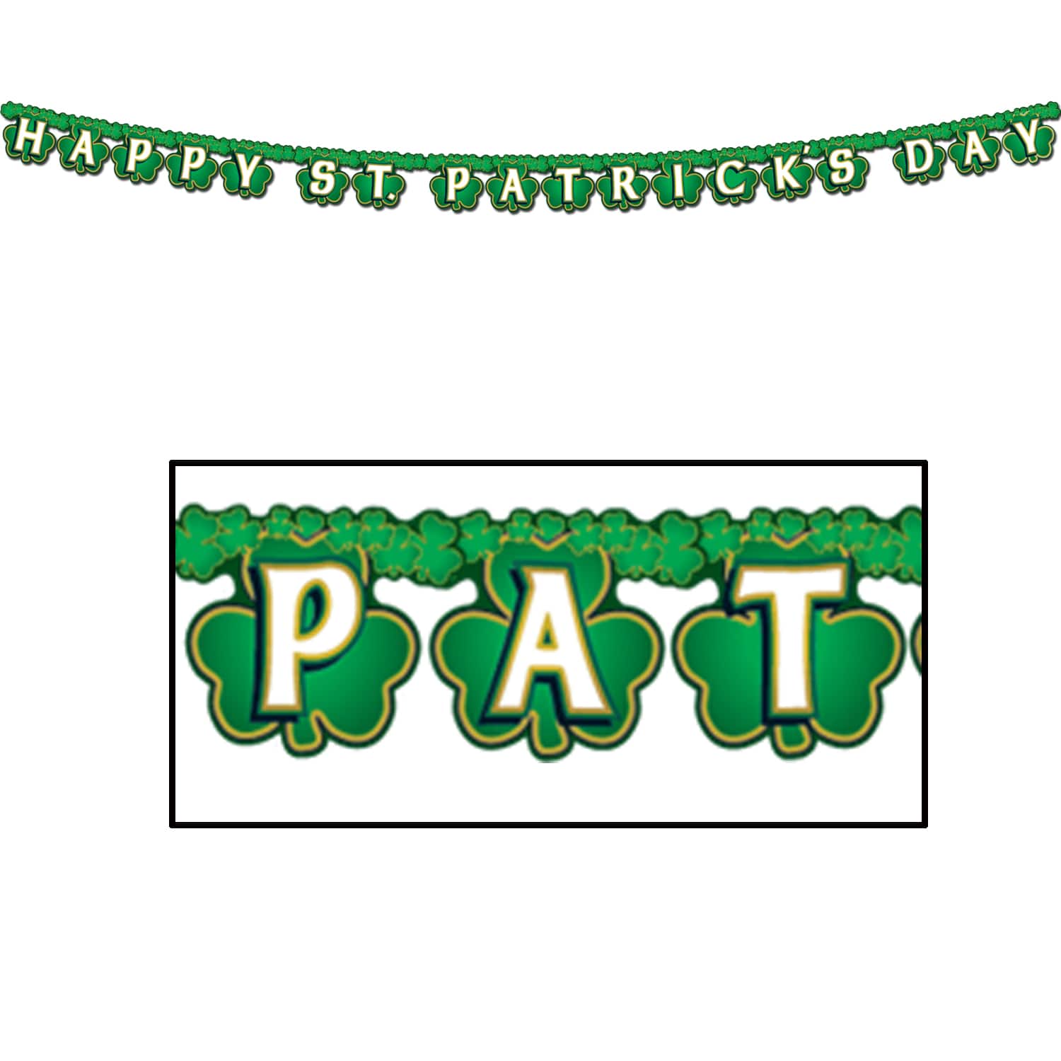 Beistle 7ft. Green Shamrock Happy St. Patrick's Day Streamers, 2ct.