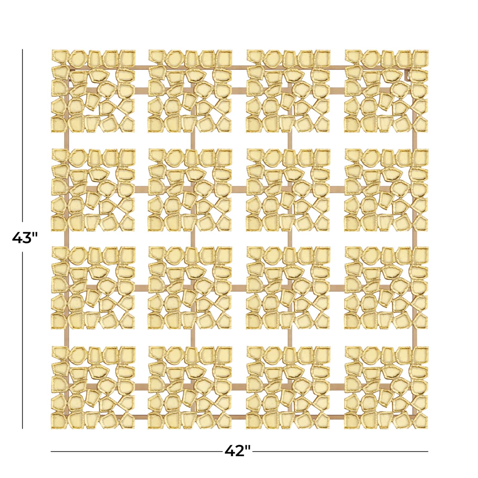 Gold Aluminum Contemporary Wall Decor, 43" x 42"