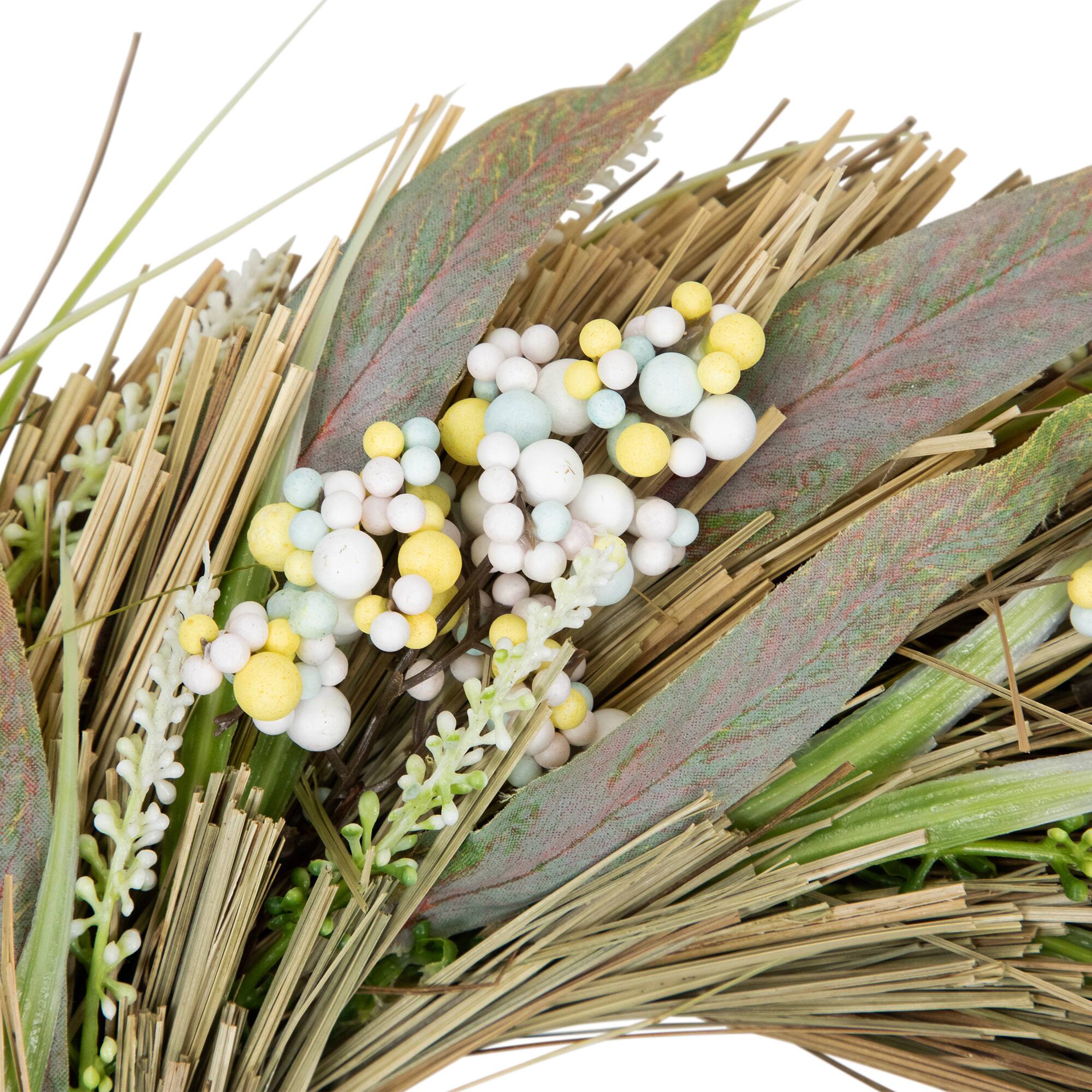 12" Artificial Mixed Foliage with Berries Spring Wreath