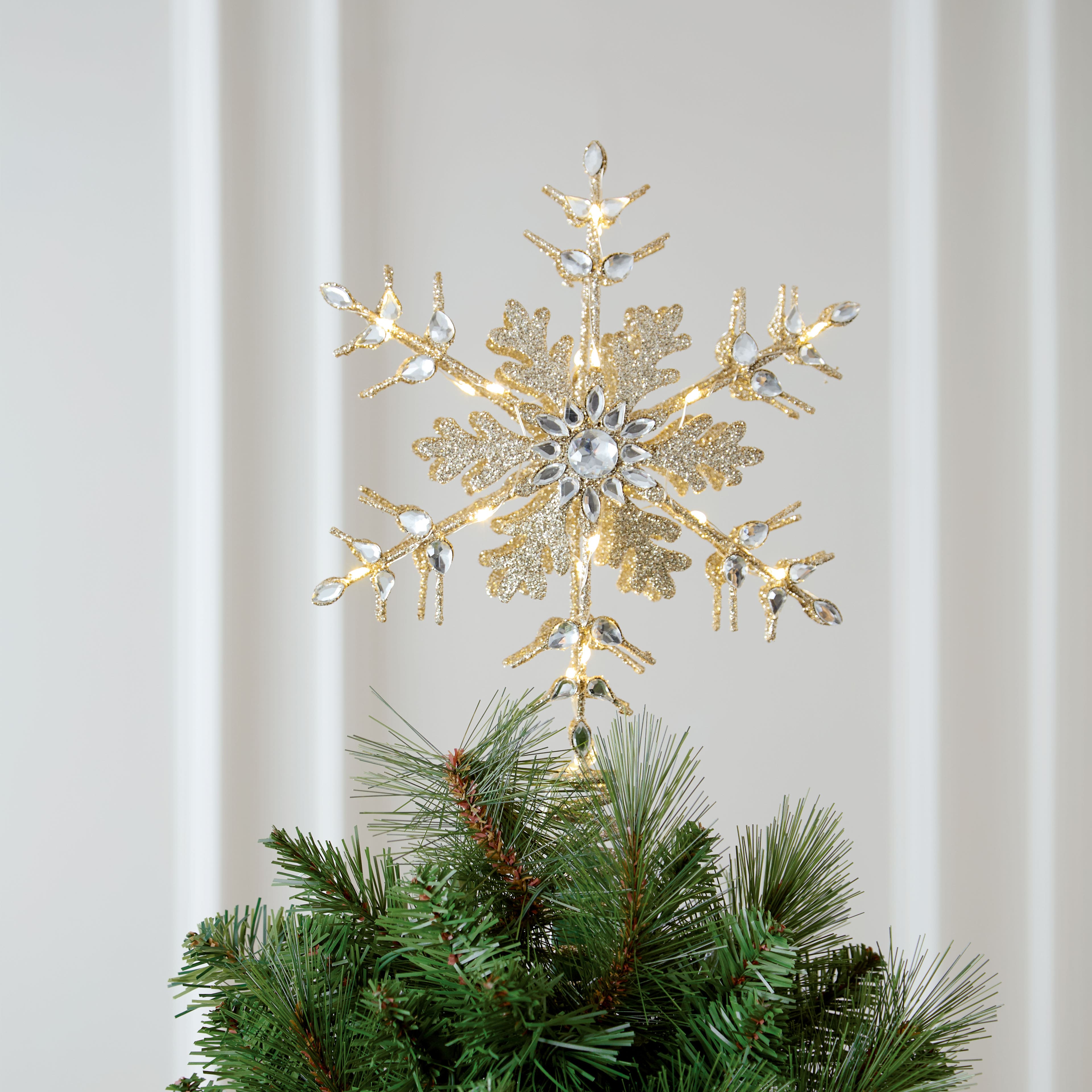 13.5" Jeweled Snowflake Lighted Tree Topper by Ashland®
