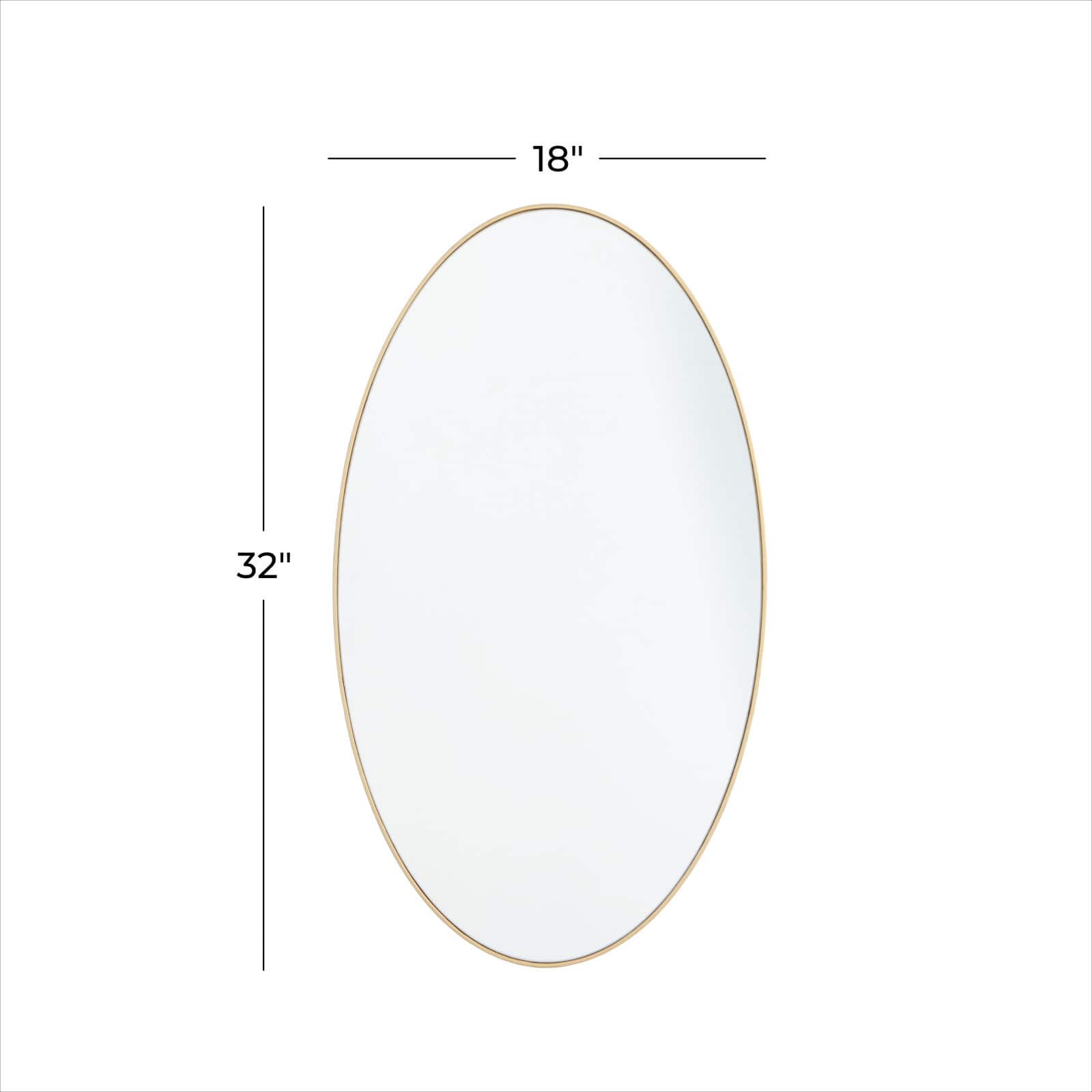 Gold Contemporary Wall Mirror, 18" x 1" x 32"