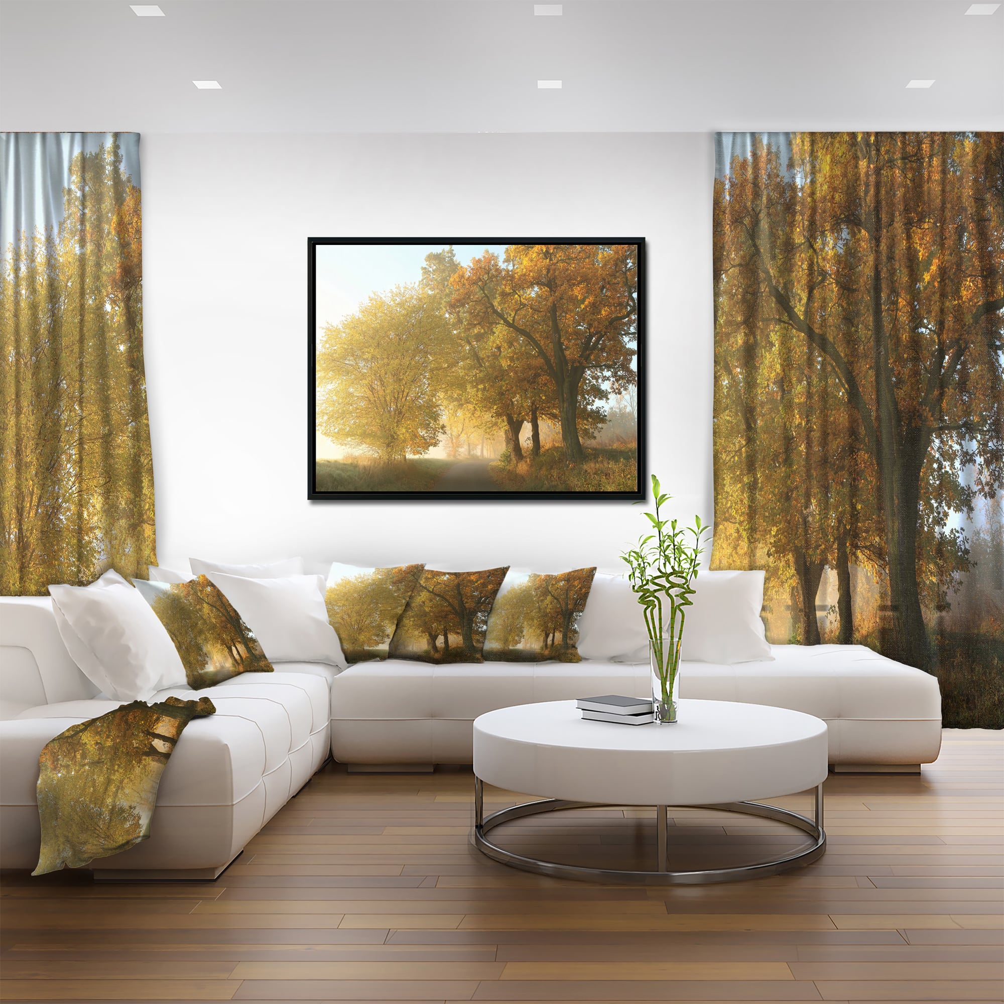 Designart - Rural Road Under Green Trees