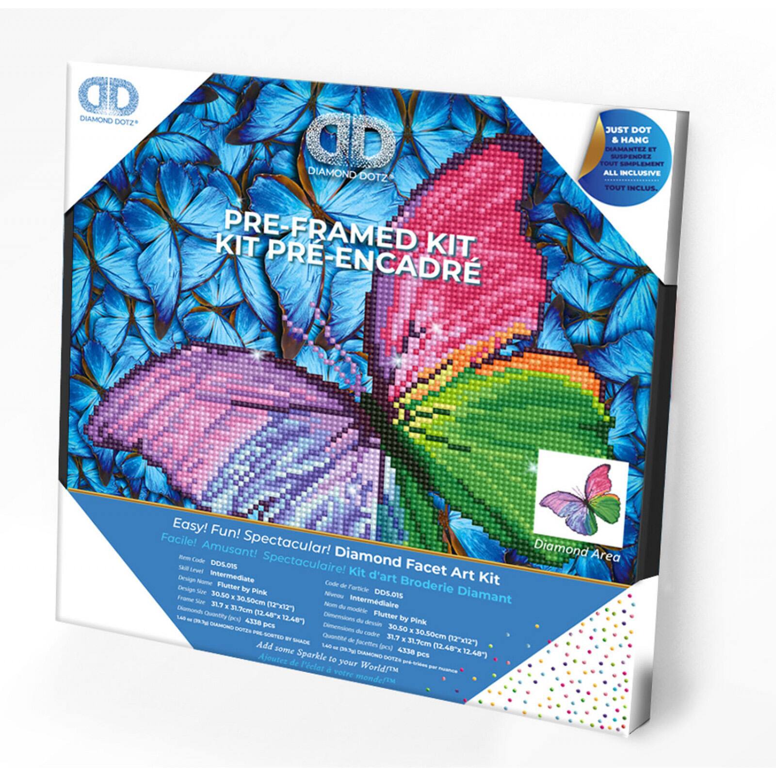 Diamond Dotz® Intermediate Flutter by with Frame Diamond Painting Kit