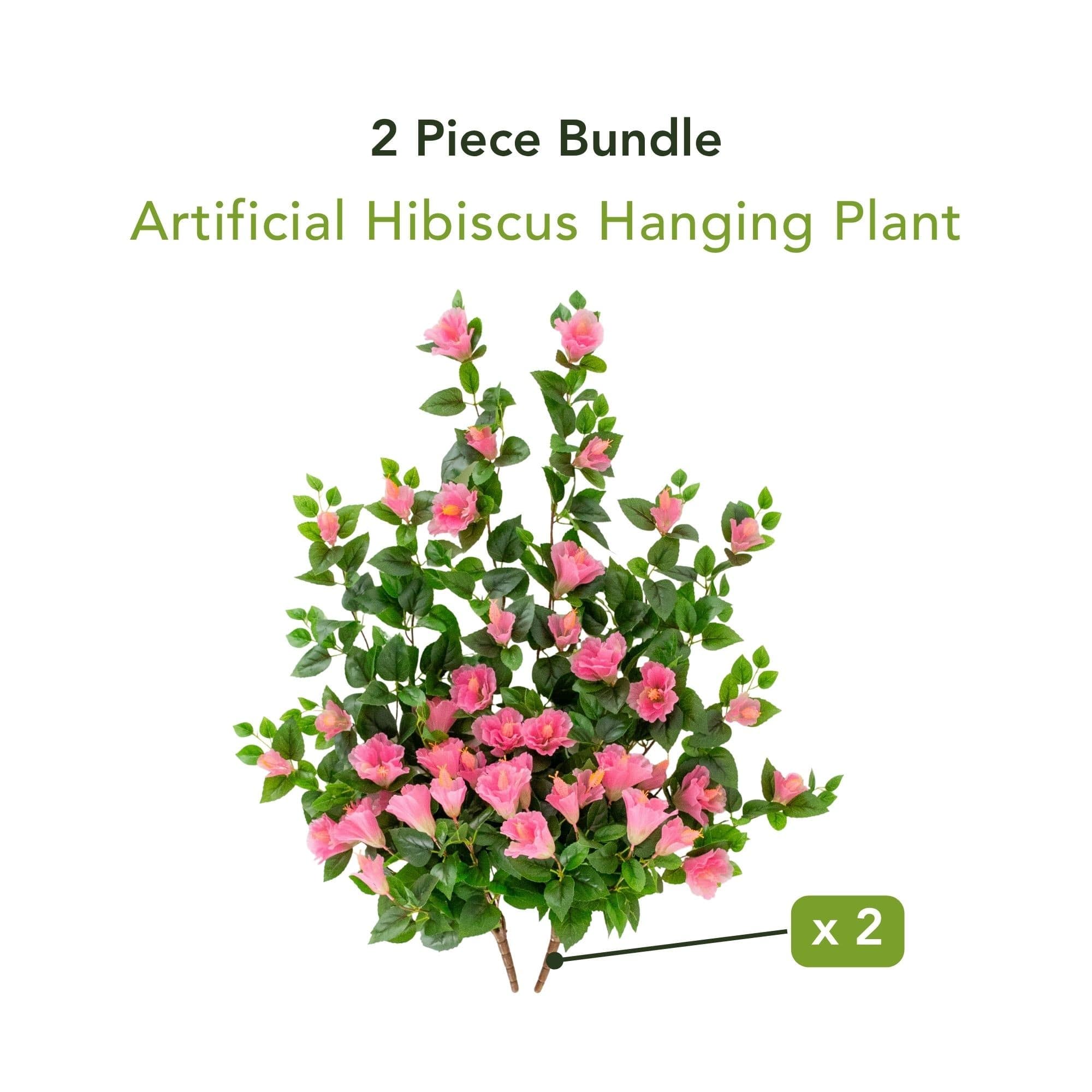 41" UV Resistant Artificial Hibiscus Hanging Plants