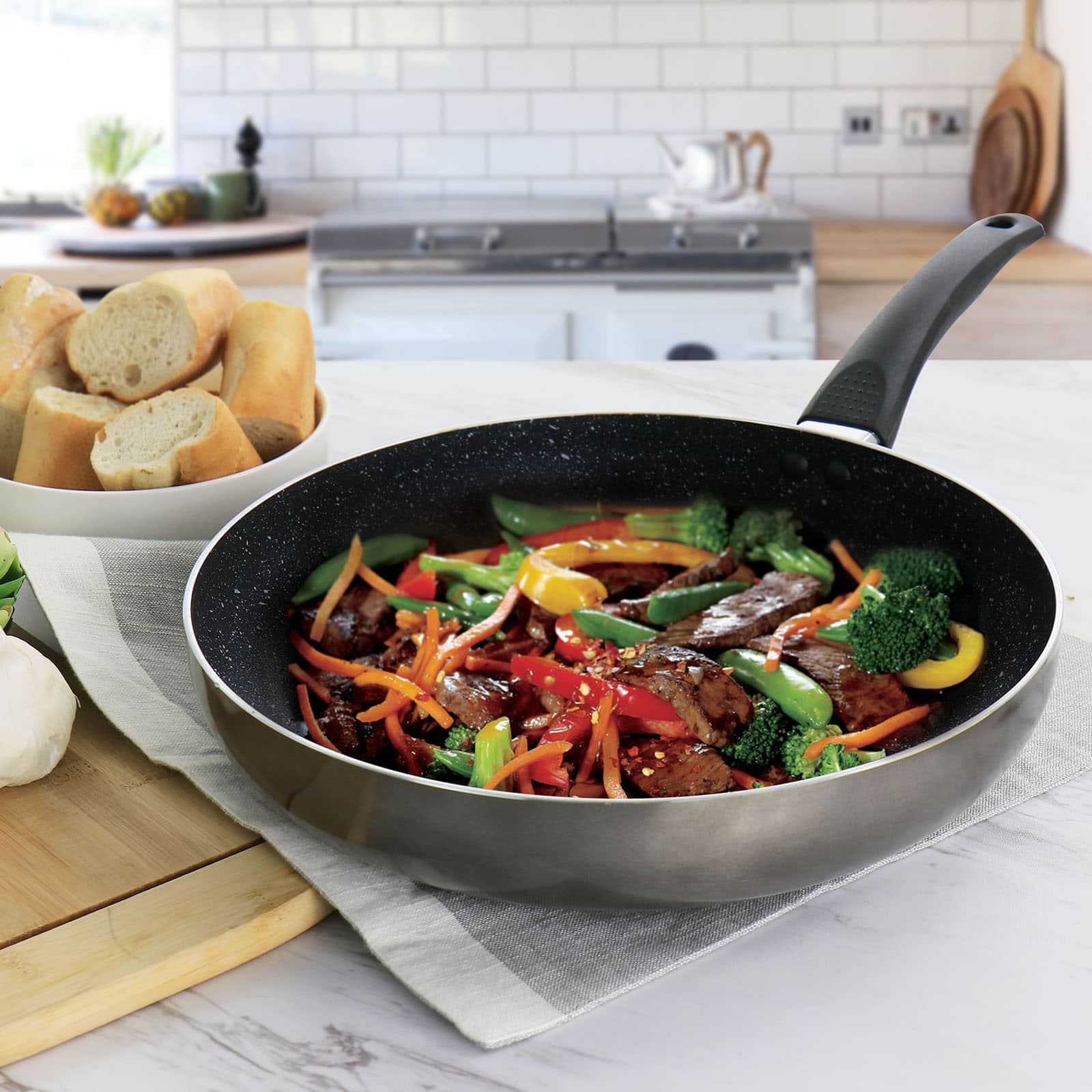 Oster 12" Merrion Metallic Gray Nonstick Aluminum Frying Pan
