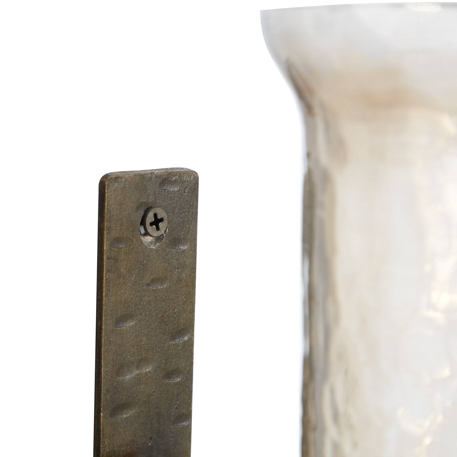 Bronze Iron and Glass Traditional Candle Wall Sconce, 17" x 7" x 9"