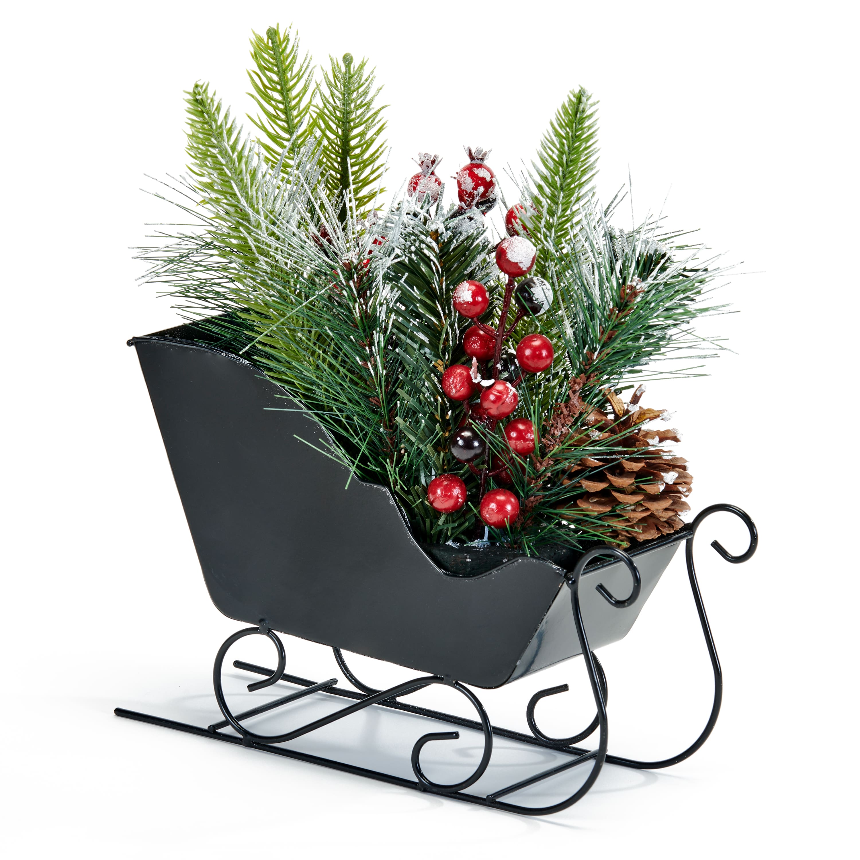 11" Metal Sleigh Christmas Tabletop Decoration