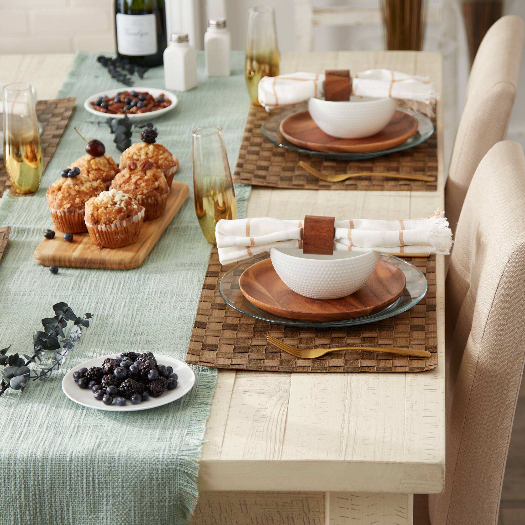 DII® Reversible Basket Weave Woven Placemats, 4ct.